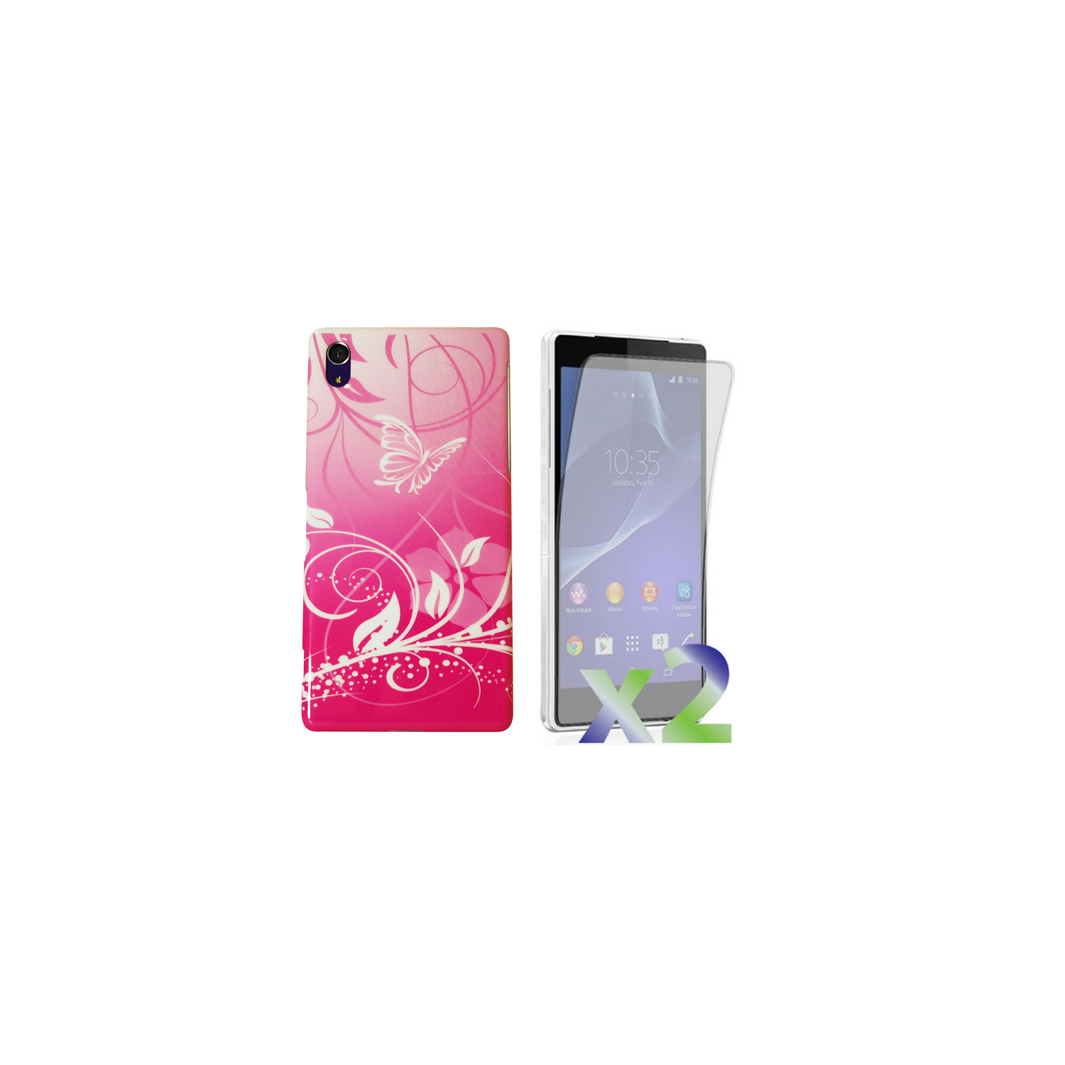 Exian Fitted Soft Shell Case for Sony Xperia Z2 - Pink