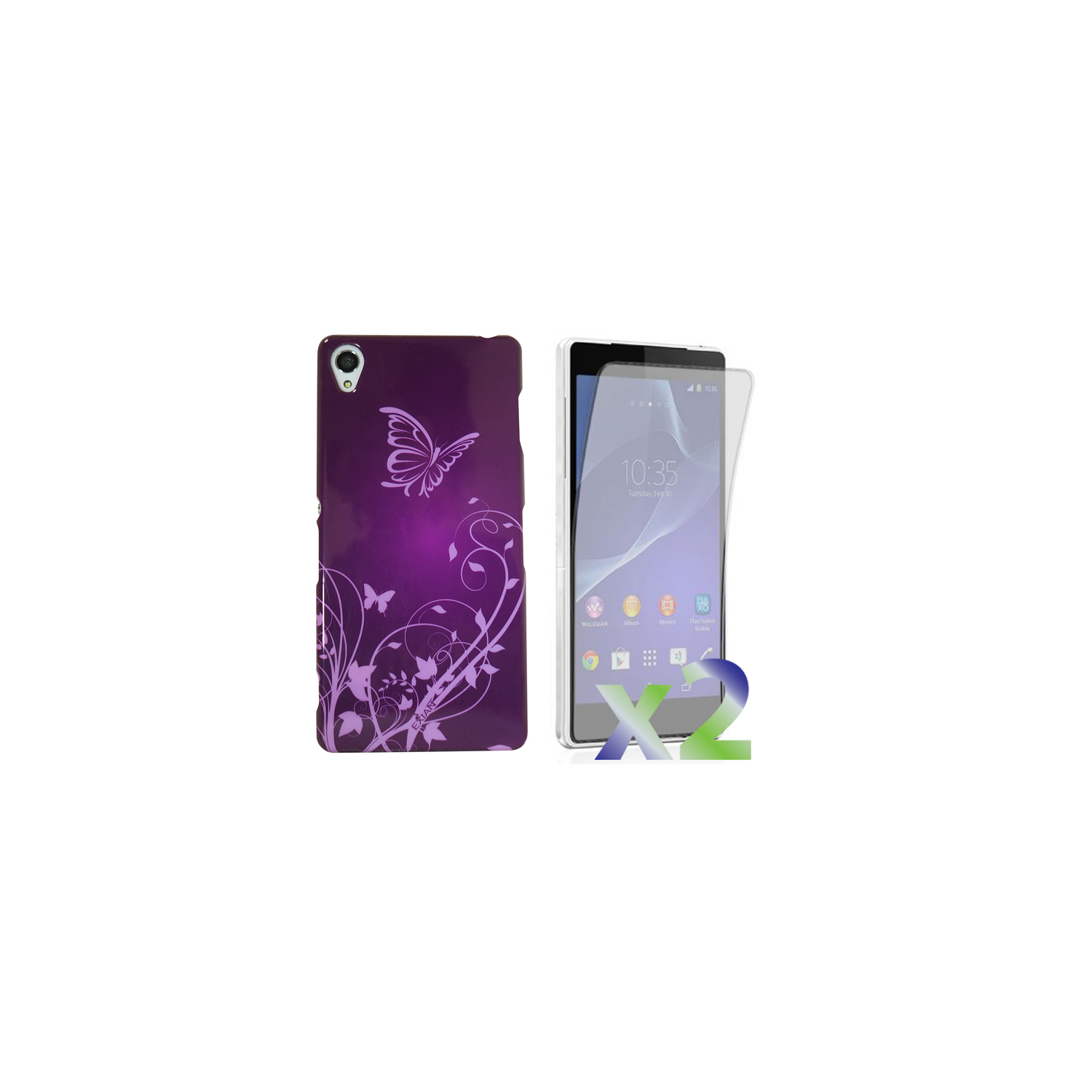 Exian Fitted Soft Shell Case for Sony Xperia Z2 - Purple