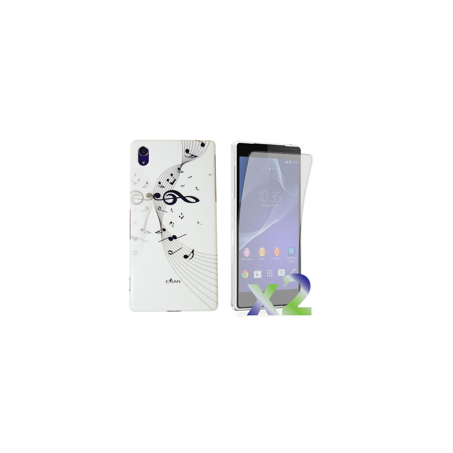 Exian Fitted Soft Shell Case for Sony Xperia Z2 - White