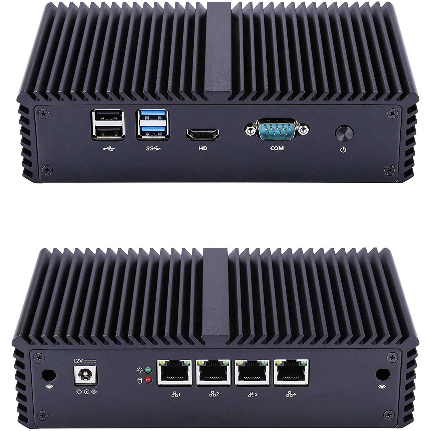 QOTOM Q355G4 Barebone Mini PC for pfSense - Core i5, AES-NI, 4 Intel LAN, Industrial Mini PC Firewall Gateway Router