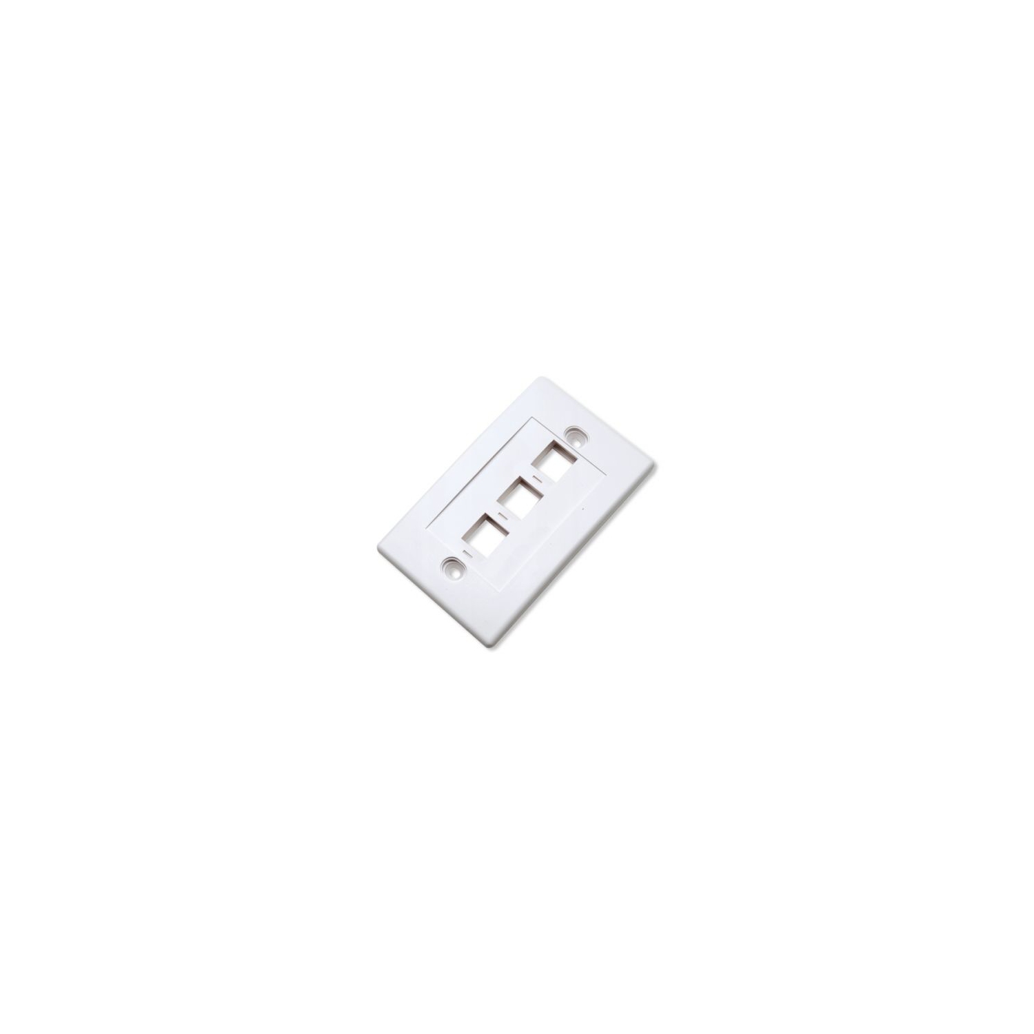3 Port Keystone Wallplate - 10pk, WH