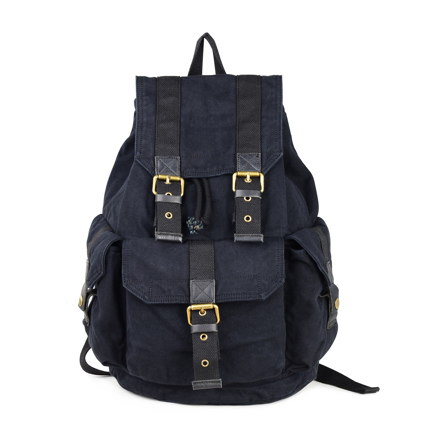 Gootium Canvas Backpack - Vintage Rucksack Unisex Casual Daypack, Black, Large