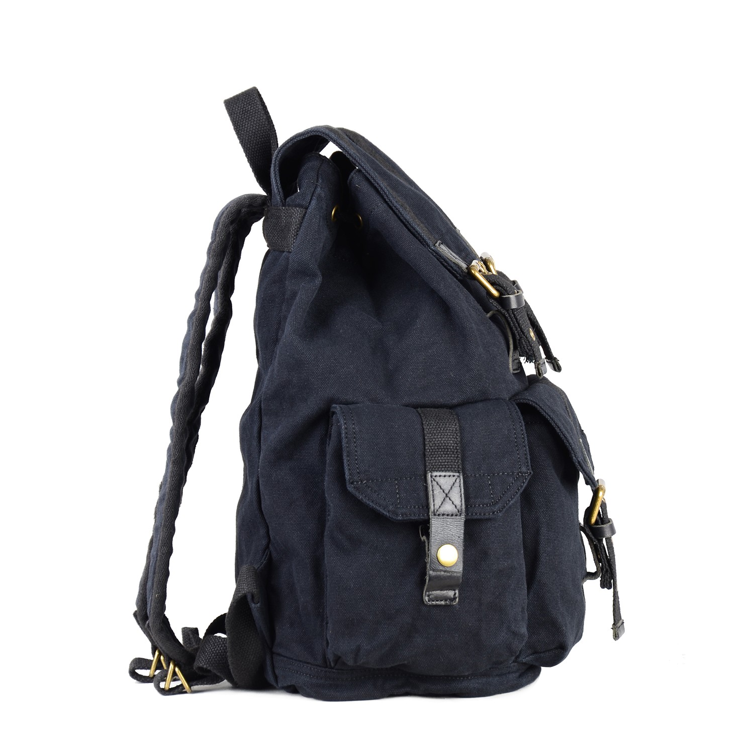 Gootium Canvas Backpack - Vintage Rucksack Unisex Casual Daypack, Black, Large