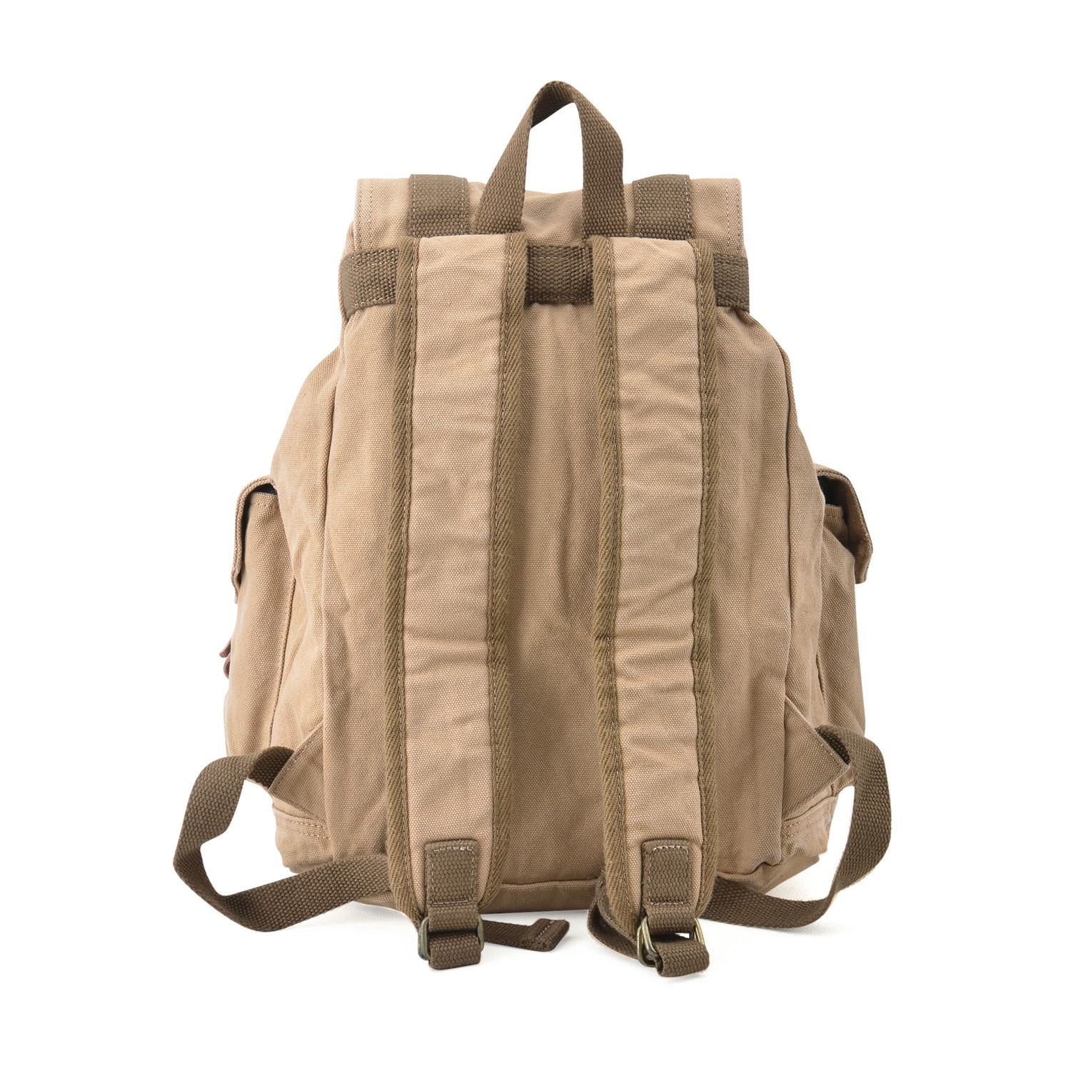 Khaki rucksack 2024 canvas backpack