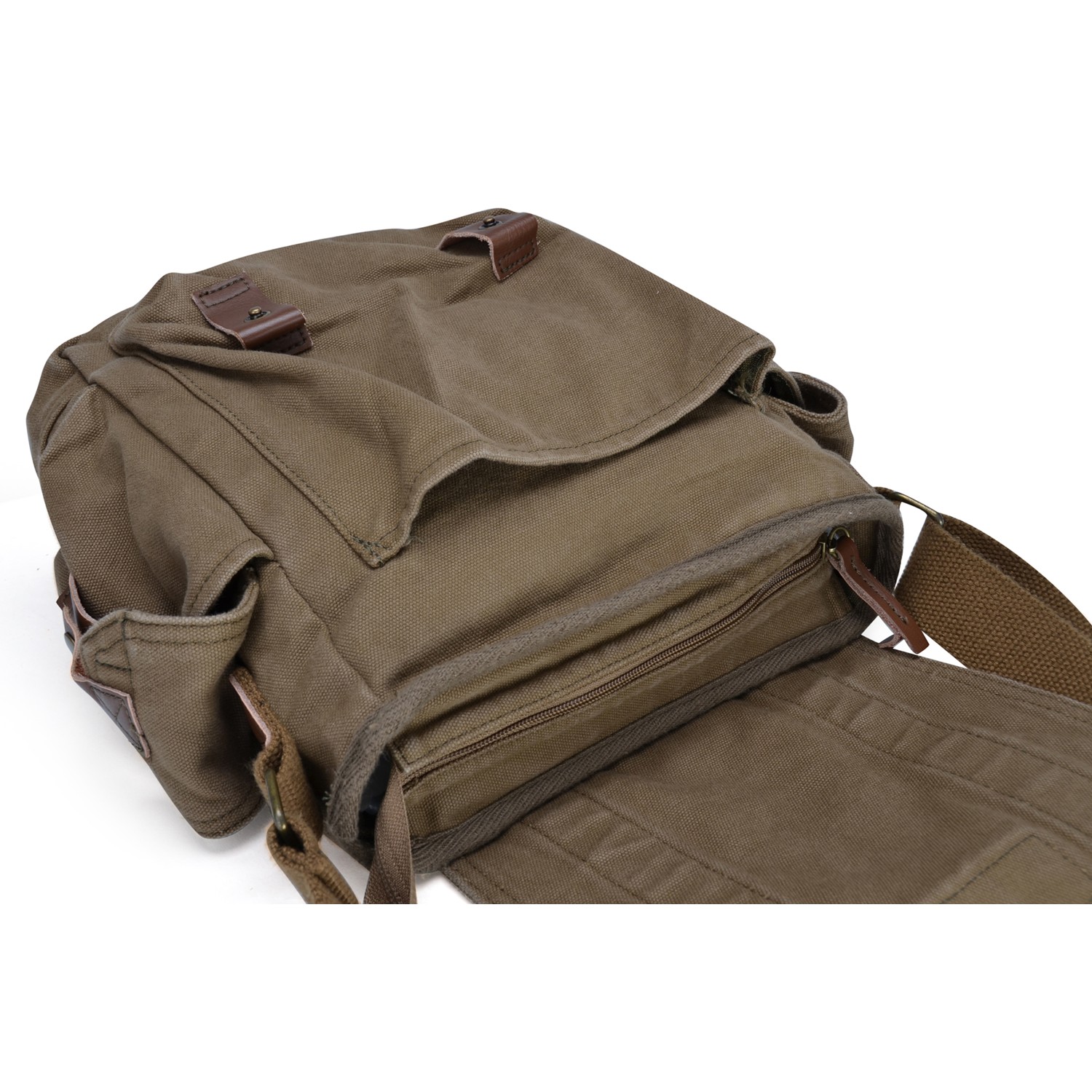 Gootium Vintage Canvas Messenger Bag Small Shoulder Bag Crossbody Satchel, Army Green