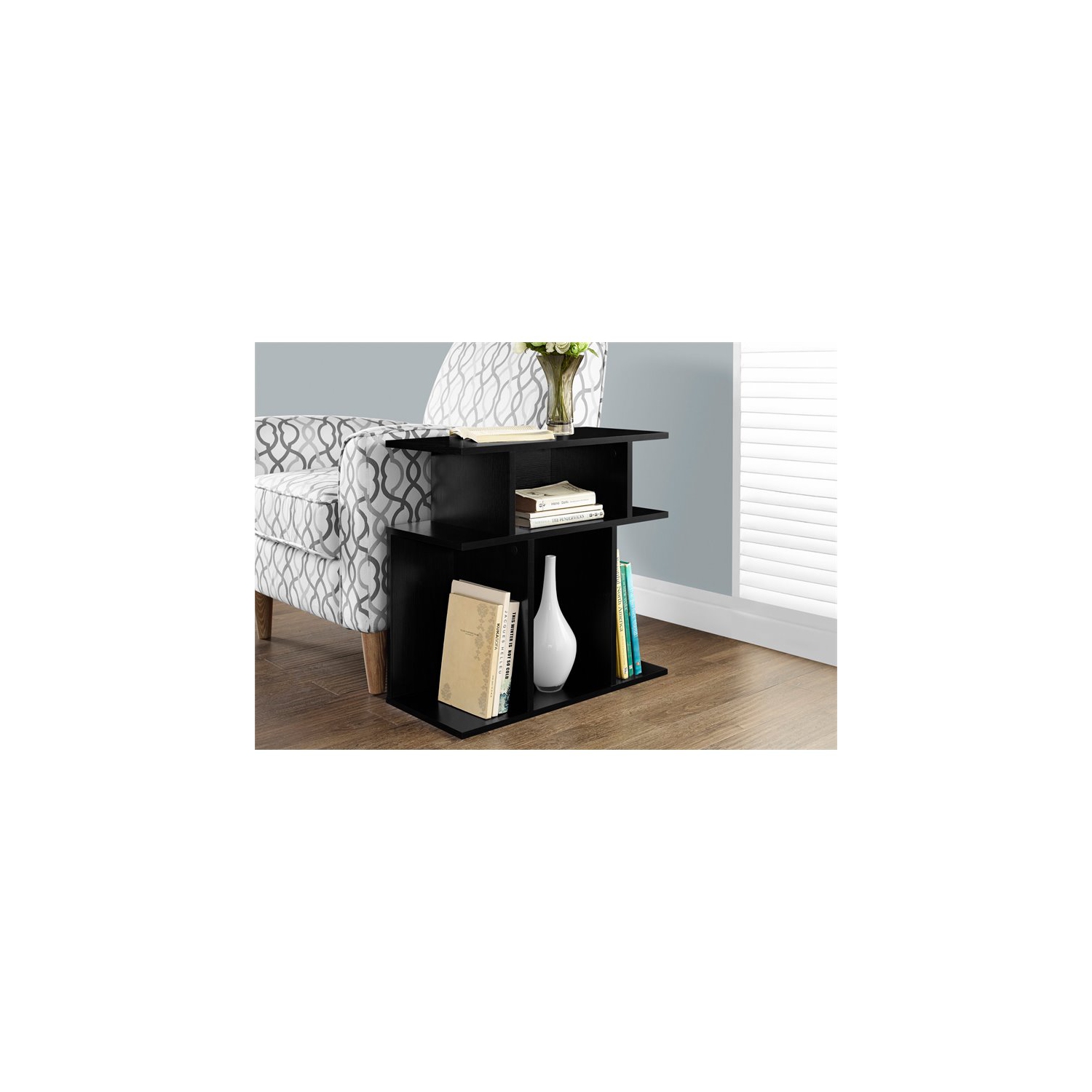 Table de chevet d'appoint Table de chevet Lampe de salon Chambre à coucher stratifié noir