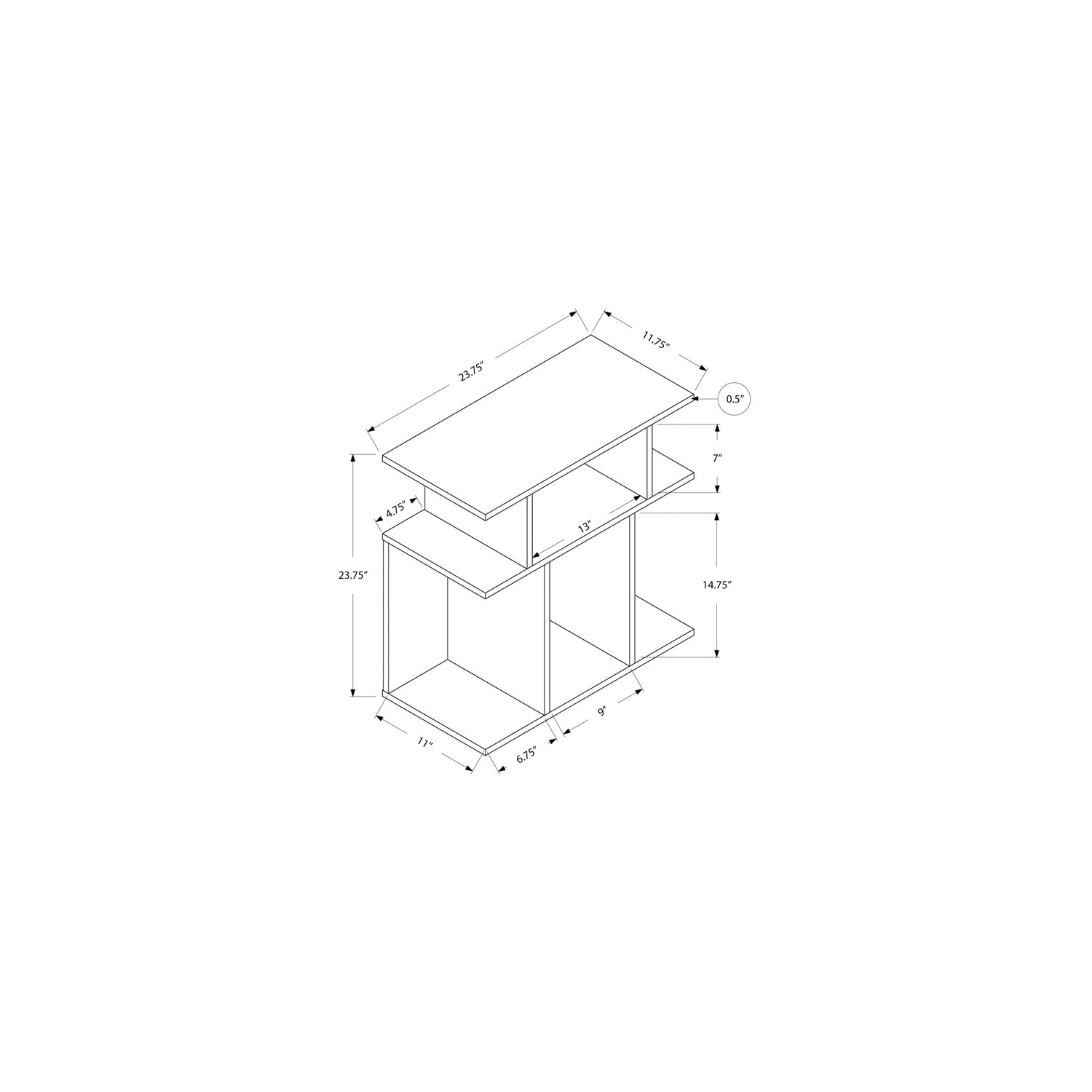 Table de chevet d'appoint Table de chevet Lampe de salon Chambre à coucher stratifié noir