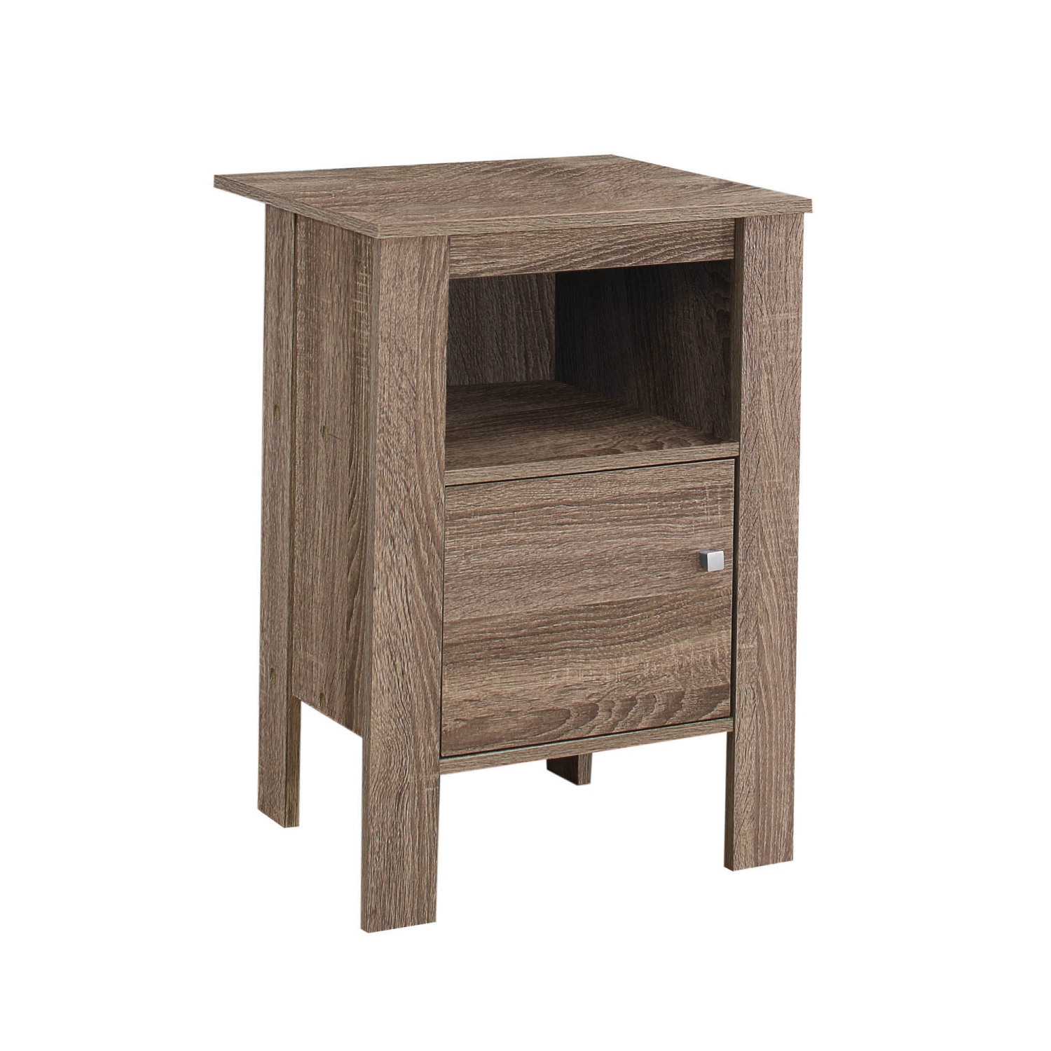 ACCENT TABLE - DARK TAUPE NIGHT STAND WITH STORAGE