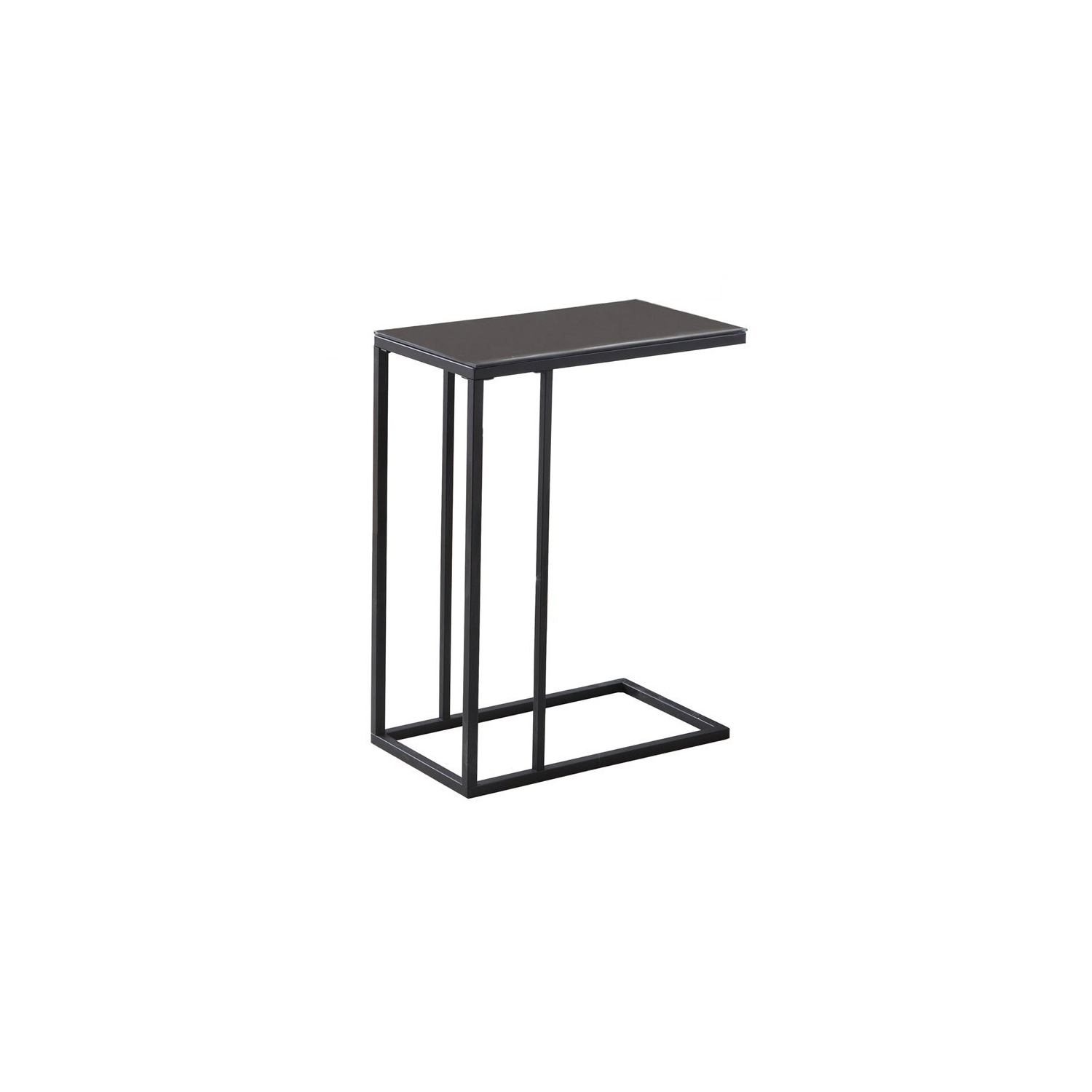 Accent Table C-shaped End Side Snack Living Room Bedroom Metal Black