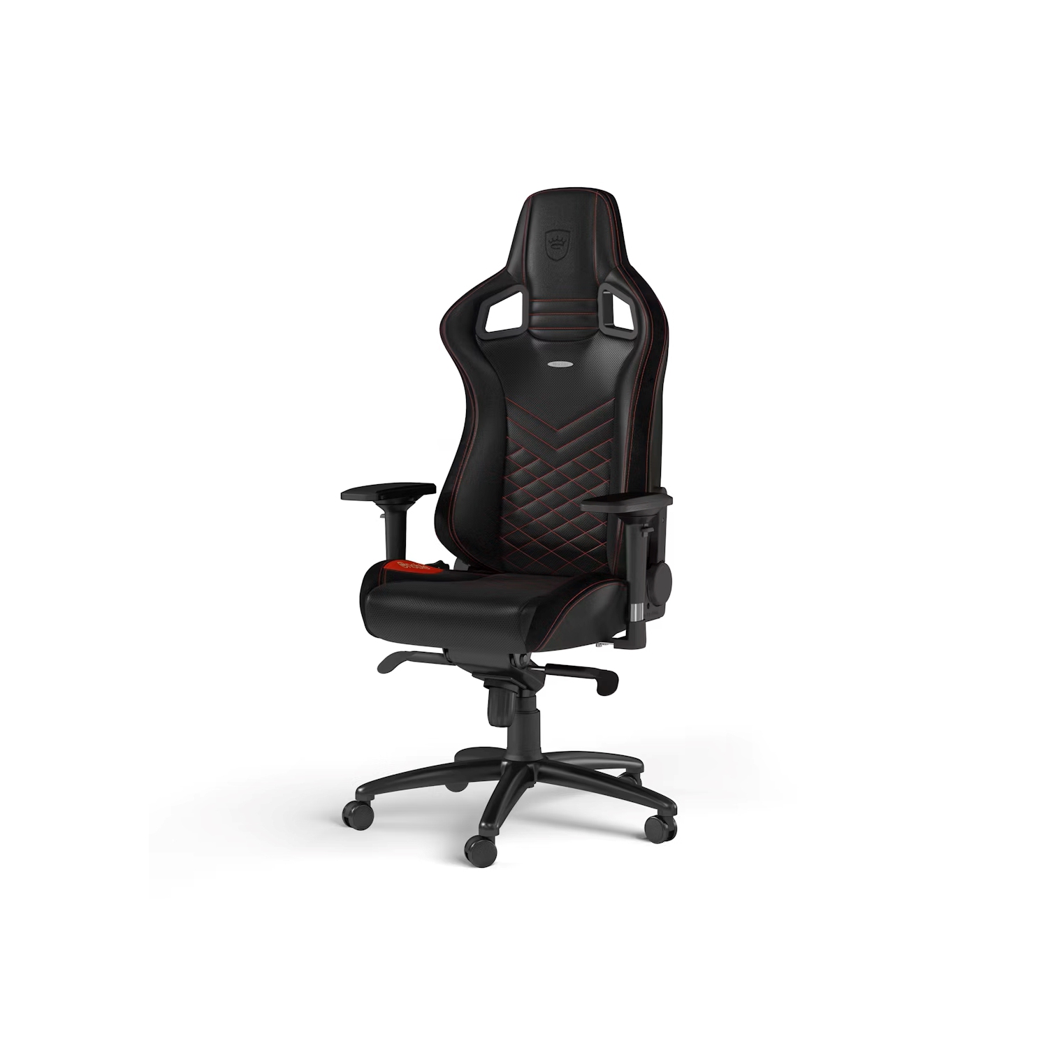 noblechairs EPIC Ergonomic Gaming/Office Chair - Adjustable Lumbar Support & Backrest Lockable Tilt PU Leather Supports up to 150 kg, Black/Red