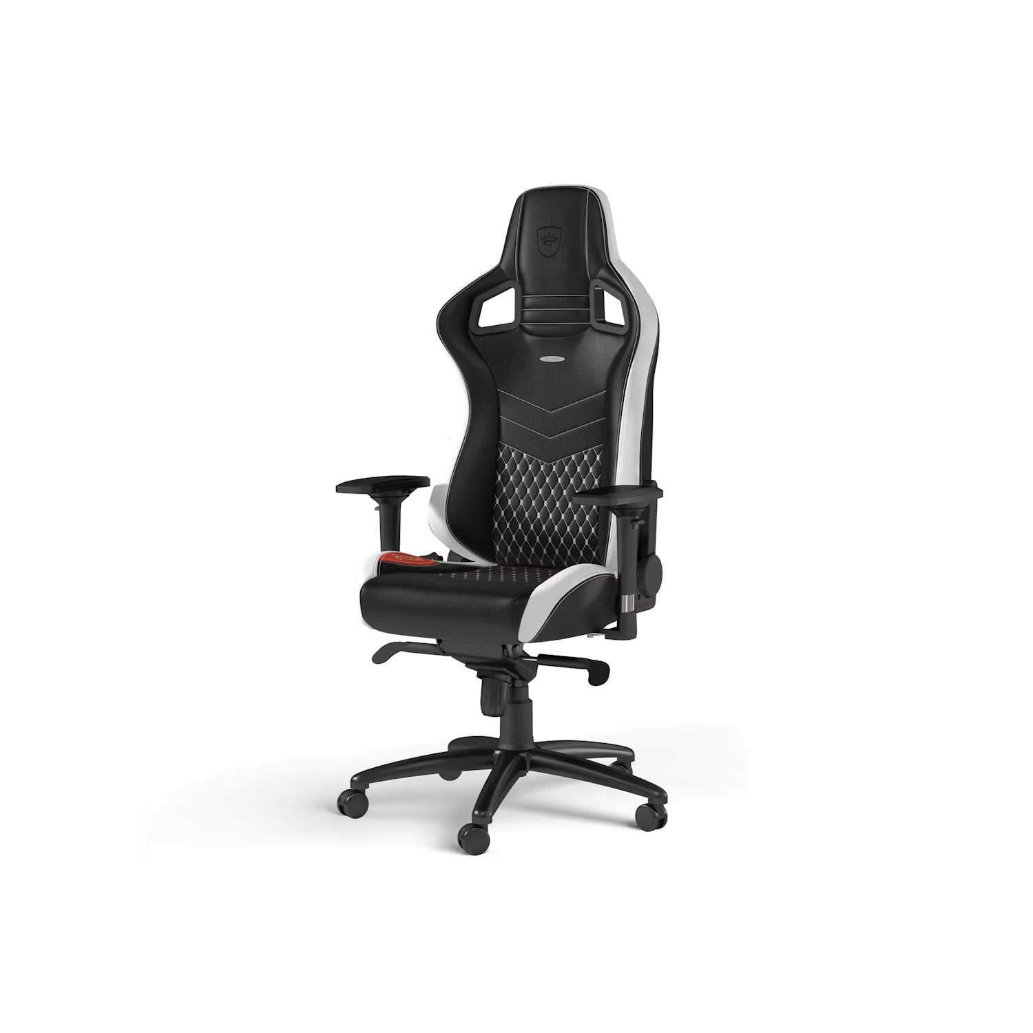 noblechairs EPIC Premium Gaming and Office Chair - Superior Ergonomics, Genuine Real Leather Upholstery, Supports up to 150 kg, Black/Red/White