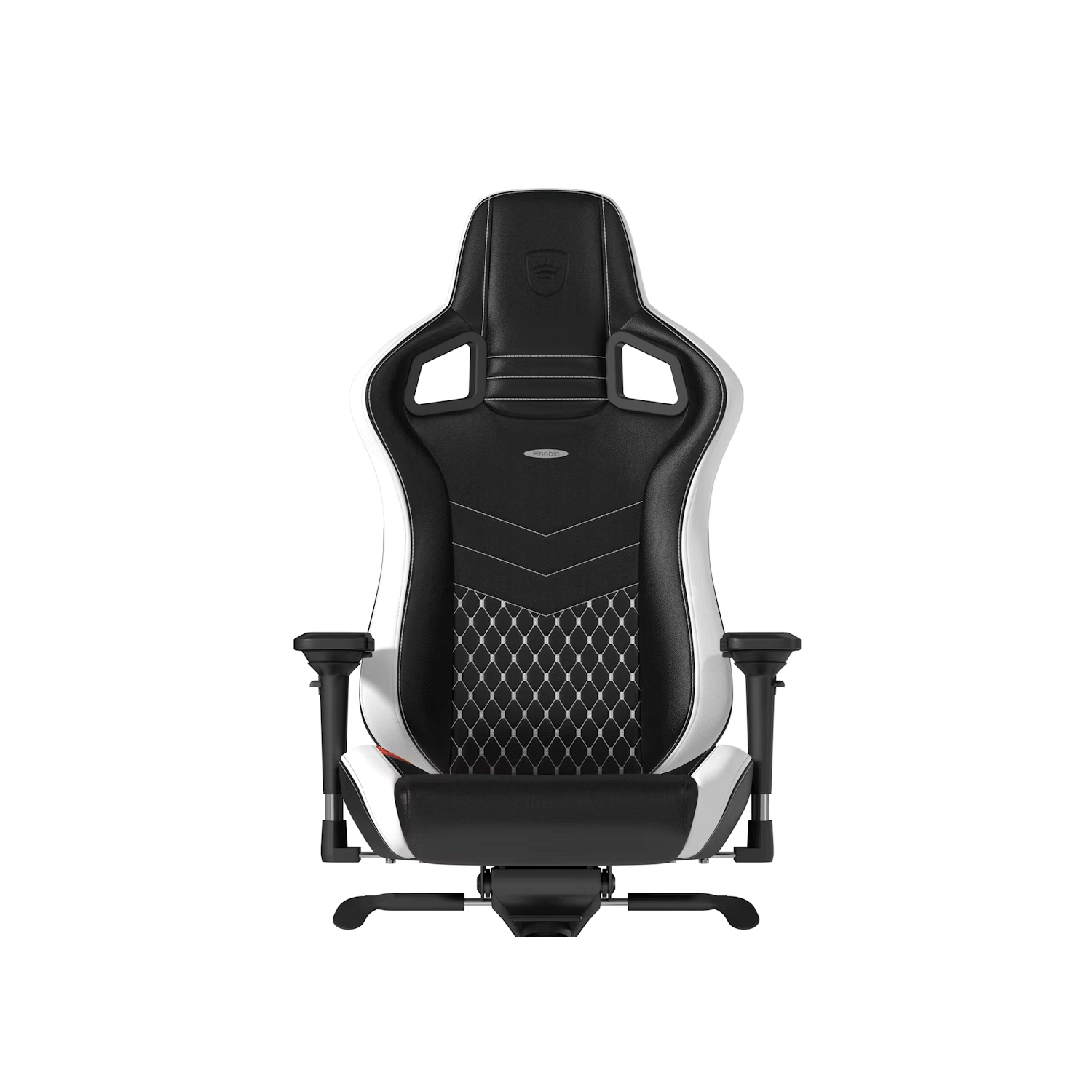 noblechairs EPIC Premium Gaming and Office Chair - Superior Ergonomics, Genuine Real Leather Upholstery, Supports up to 150 kg, Black/Red/White