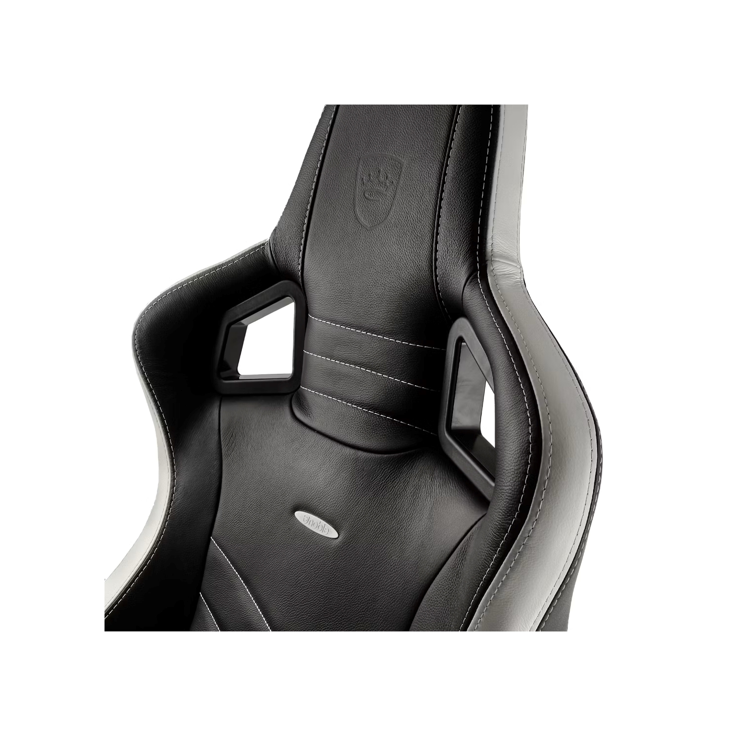 noblechairs EPIC Premium Gaming and Office Chair - Superior Ergonomics, Genuine Real Leather Upholstery, Supports up to 150 kg, Black/Red/White