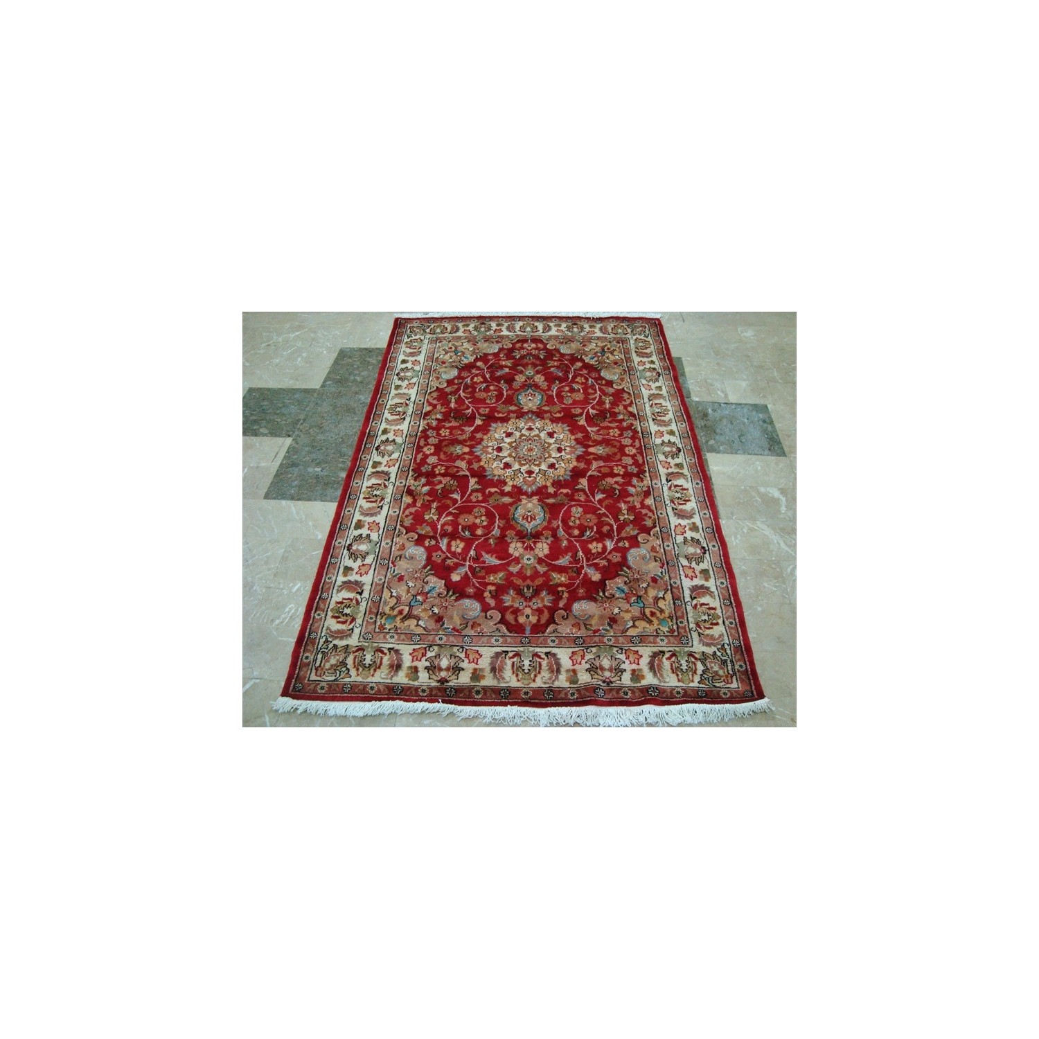 Ahmedani Love Beauty Floral Oriental Hand Knotted Wool Silk Carpet 6.1' x 4.1' Area Rug - Multi-Colour
