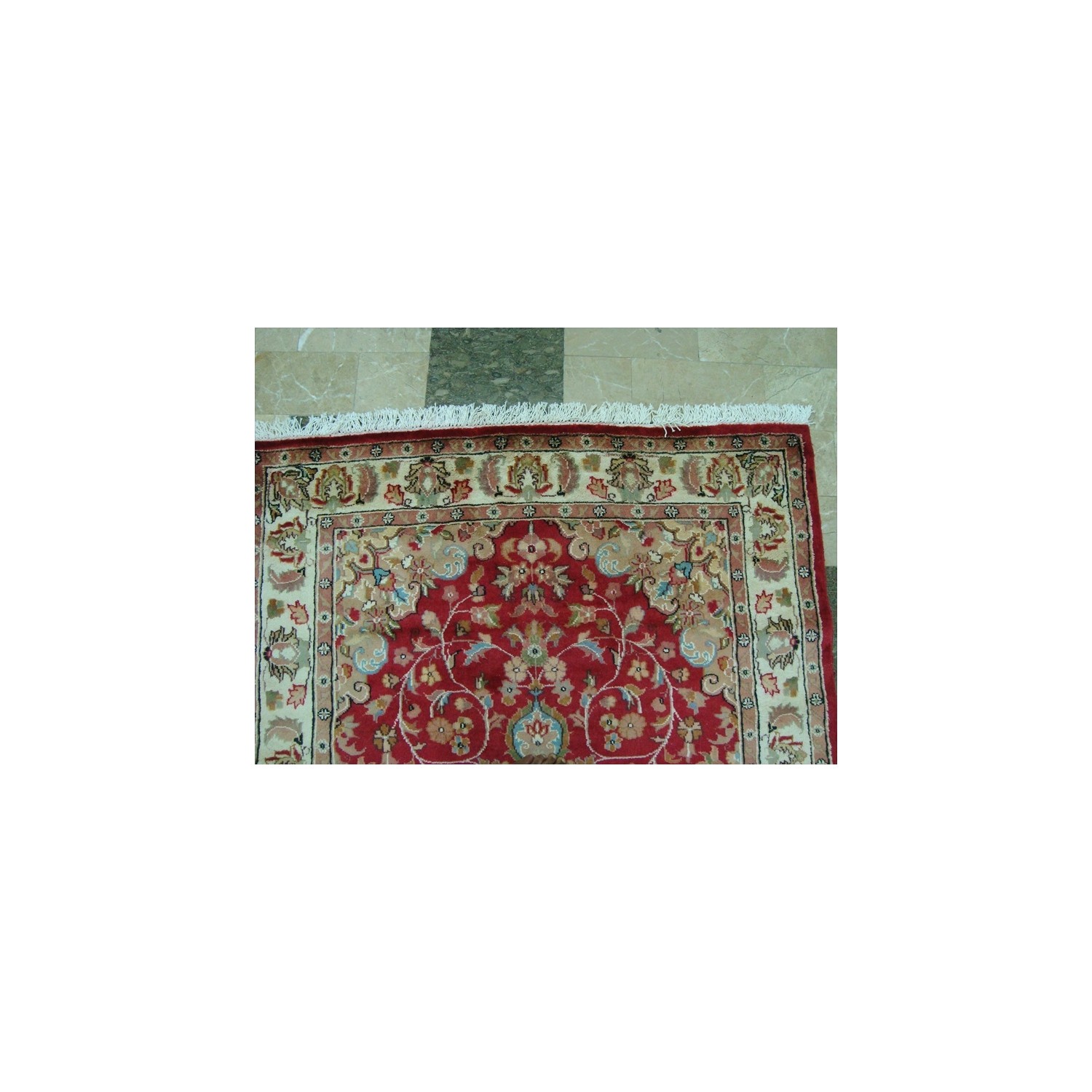 Ahmedani Love Beauty Floral Oriental Hand Knotted Wool Silk Carpet 6.1' x 4.1' Area Rug - Multi-Colour