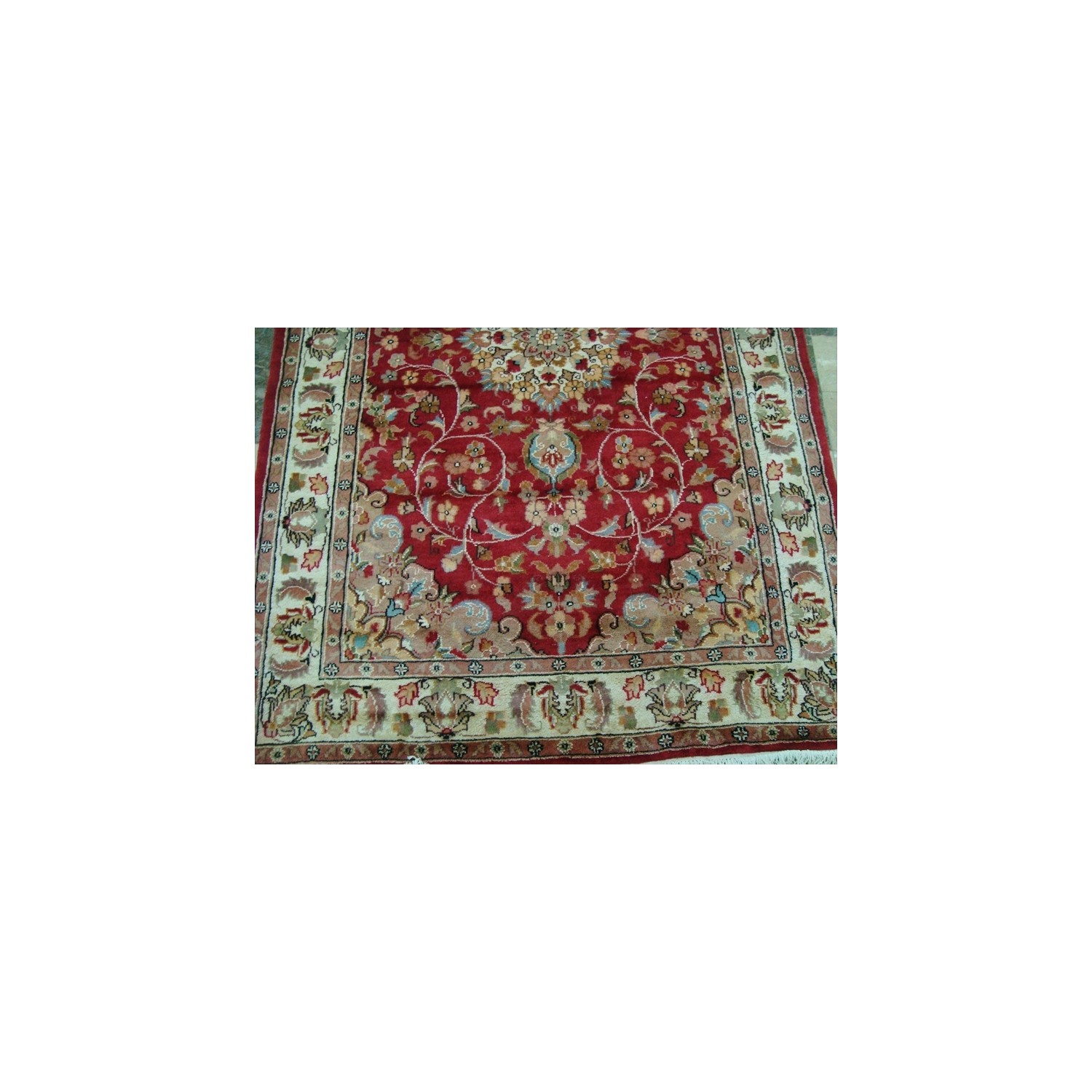 Ahmedani Love Beauty Floral Oriental Hand Knotted Wool Silk Carpet 6.1' x 4.1' Area Rug - Multi-Colour