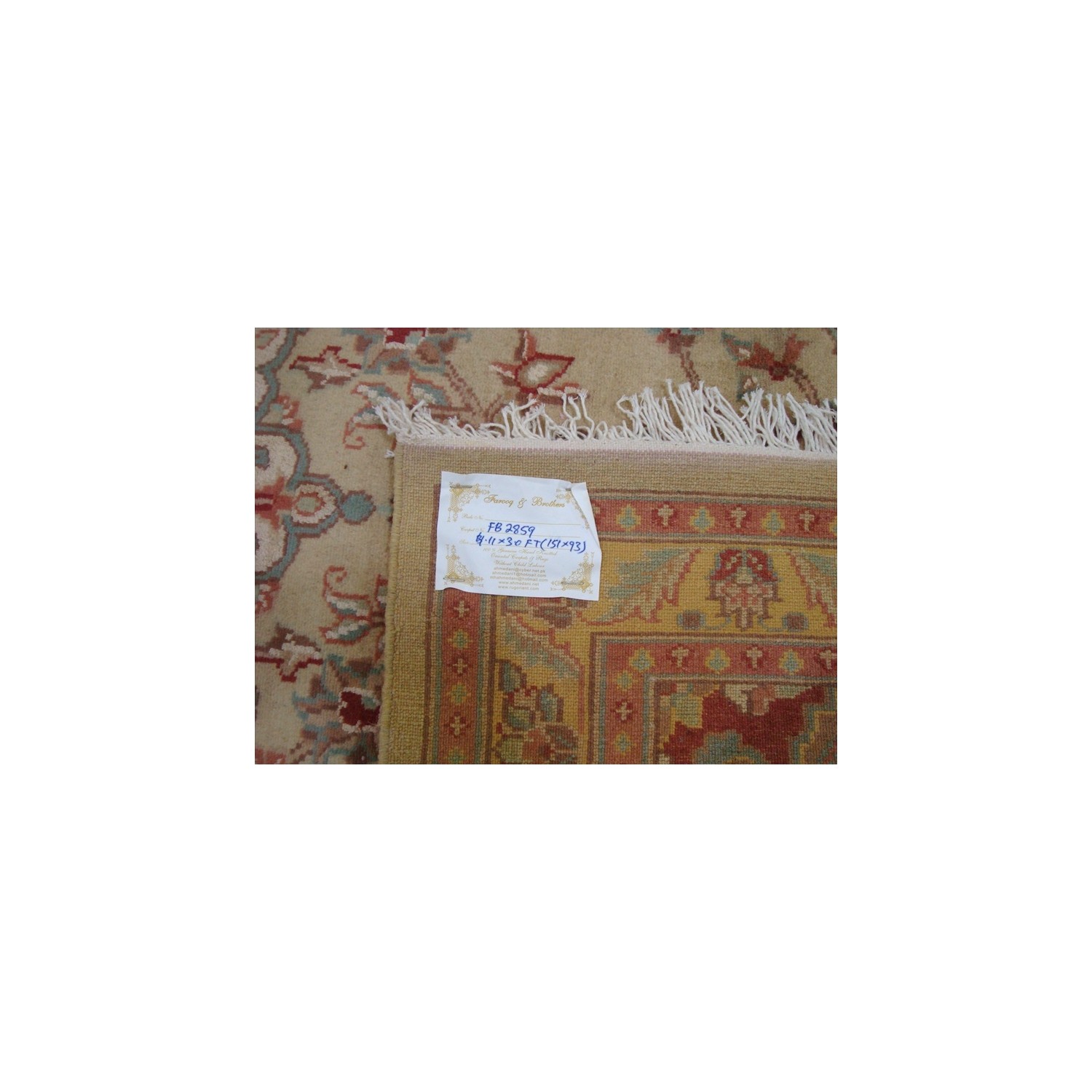 Ahmedani Wow Cream Ivory Floral Oriental Hand Knotted Wool Silk Carpet 4.11' x 3.0' Area Rug - Cream/Ivory