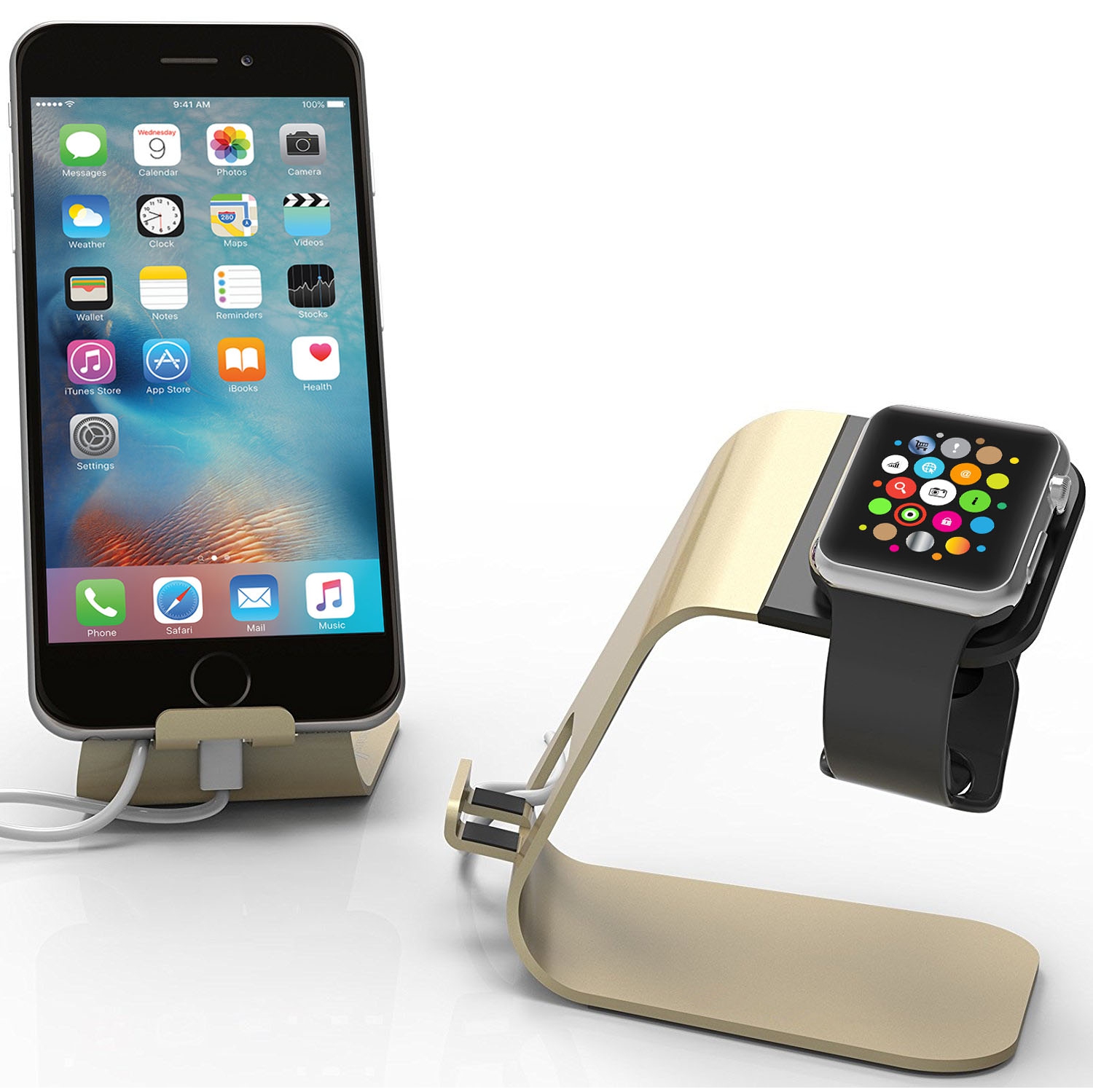 Support 2-en-1 pour Apple Watch iPhone Samsung Stand Dock Support – Station de recharge universelle pour iWatch Series 1-11 Ultra SE et iPhone 17 16