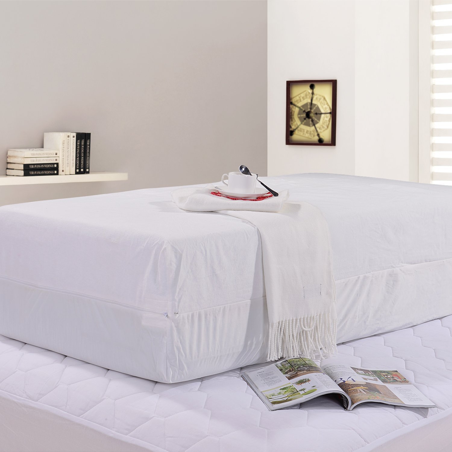 Couvre-matelas imperméable BEDPRO de ViscoLogic en laboratoire avec fermeture à glissière
