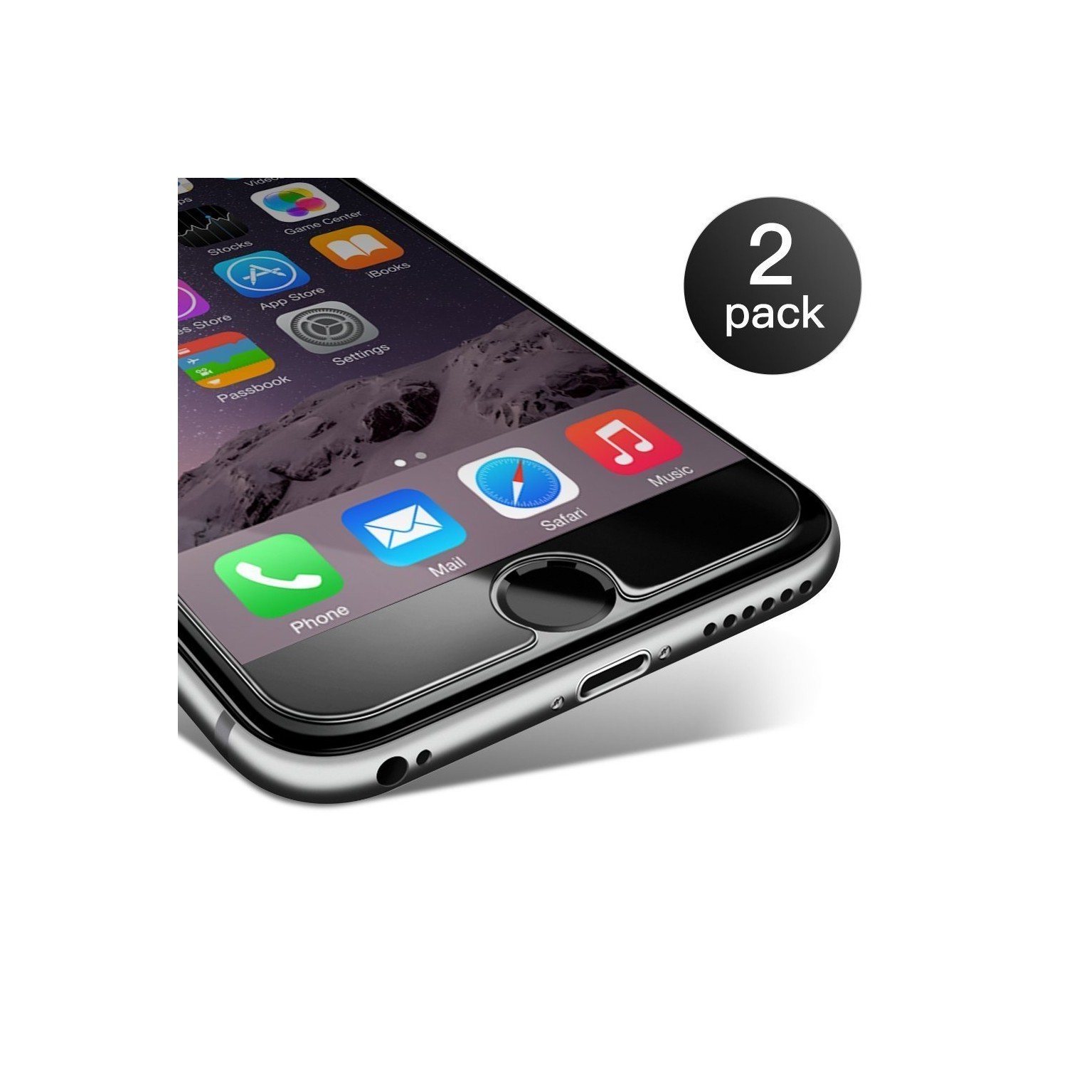 KUNOVA (TM) 2PCS 2 PACK iPhone 8 Plus 7 Plus 6S Plus, 5.5" 9H Premium Tempered Glass Screen Protector.