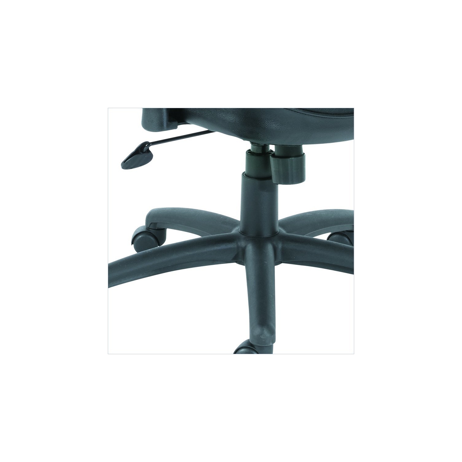 Boss Office Products Black Leather Task Chair with Loop Arms