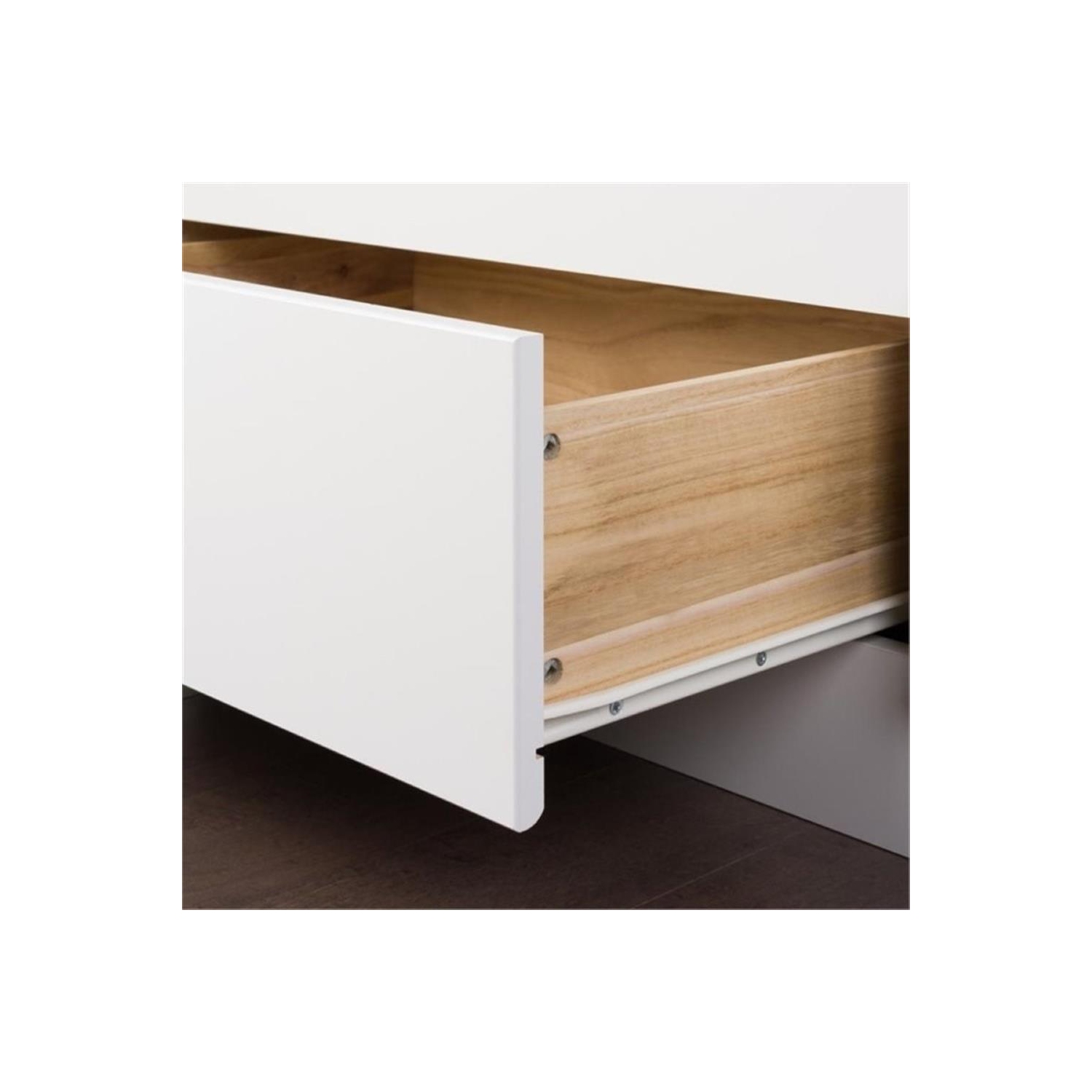 Lit double avec rangement blanc de Prepac