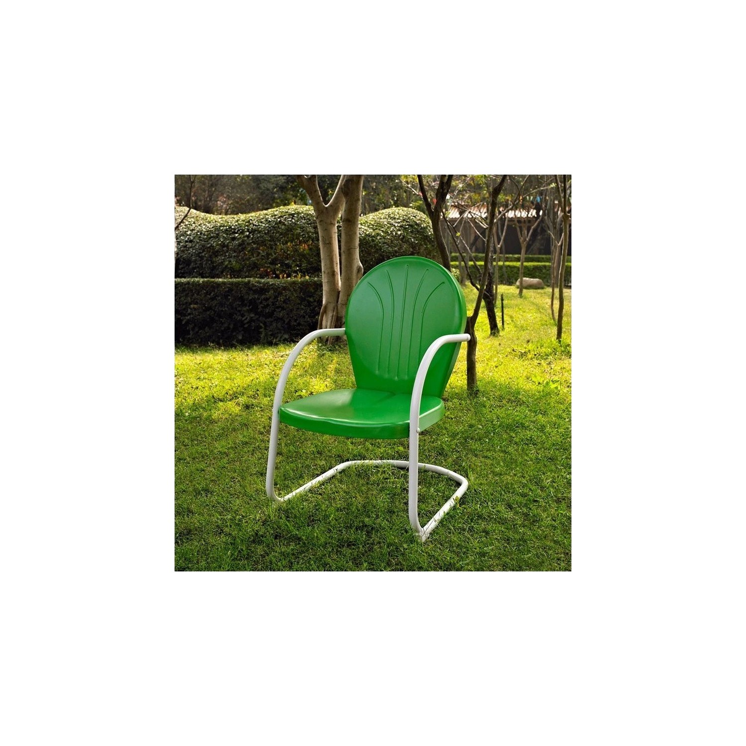 Crosley Griffith Metal Chair in Grasshopper Green