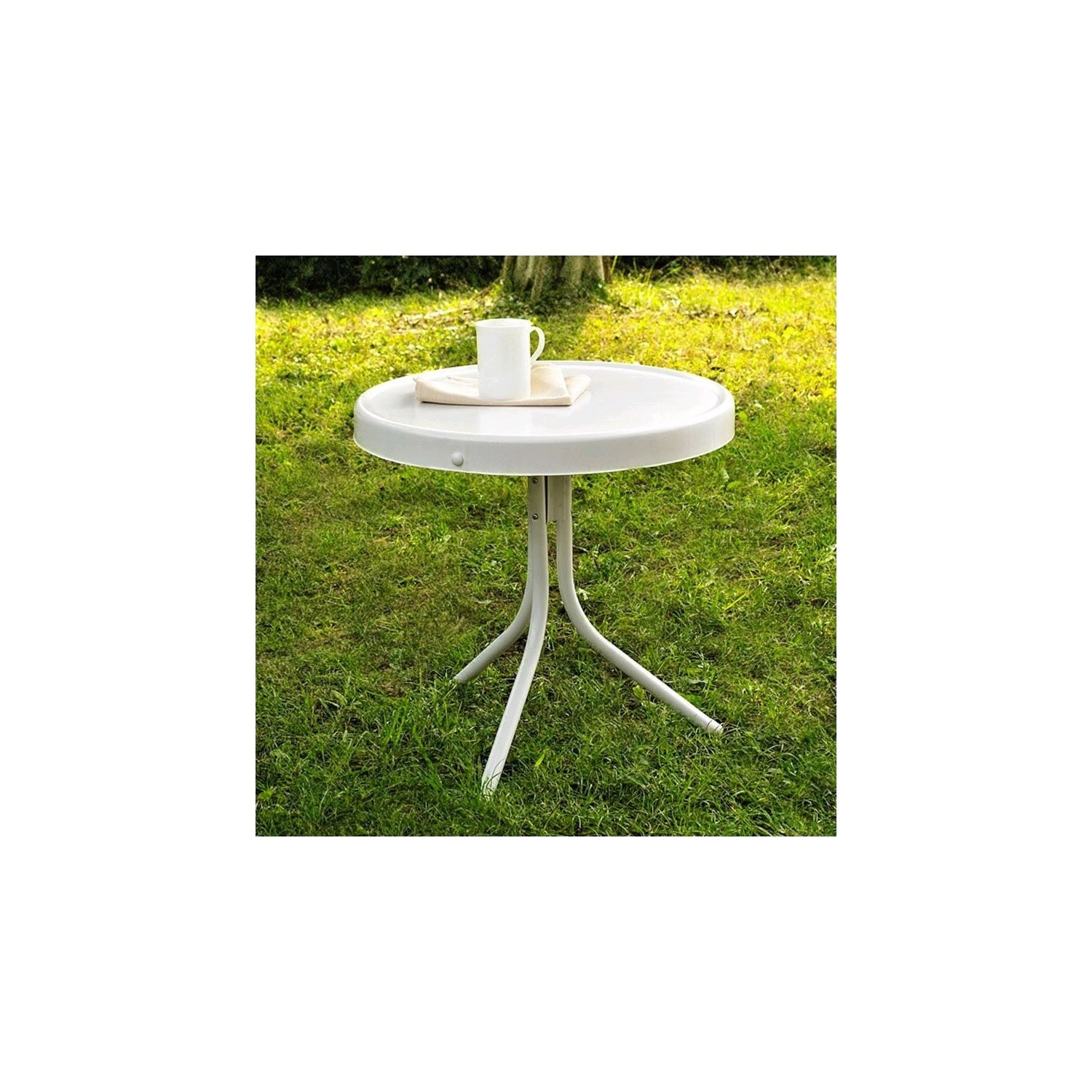 Table en métal blanc style rétro de Crosley