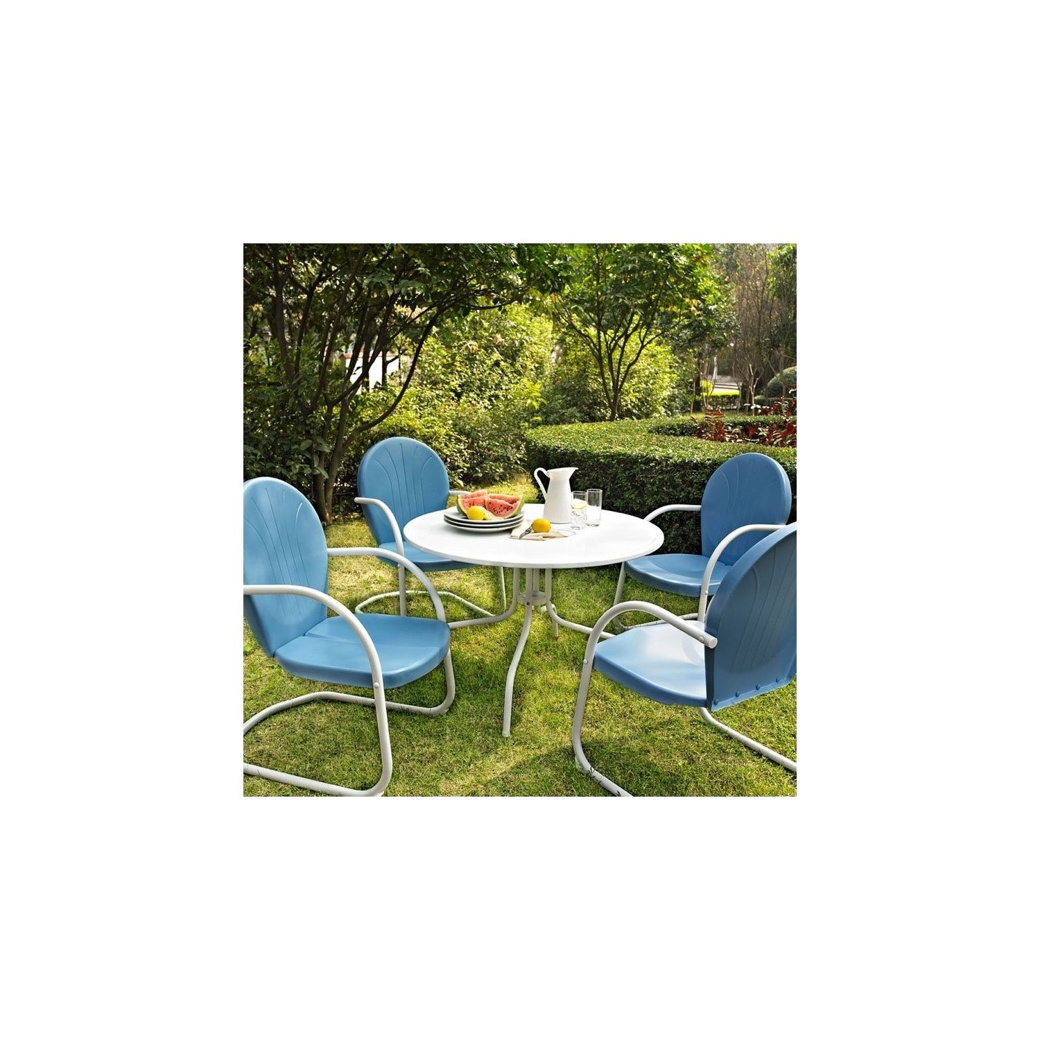 Griffith Contemporary 5-Piece Casual Dining Patio Set - Green