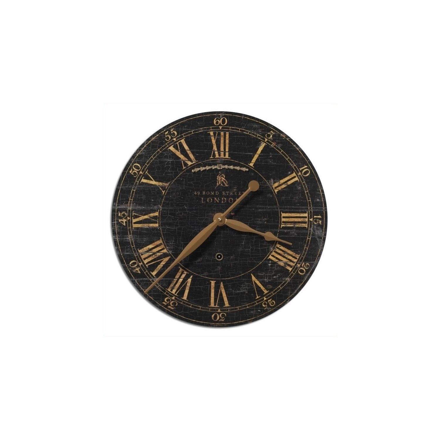Uttermost Bond Street 18" Black Wall Clock