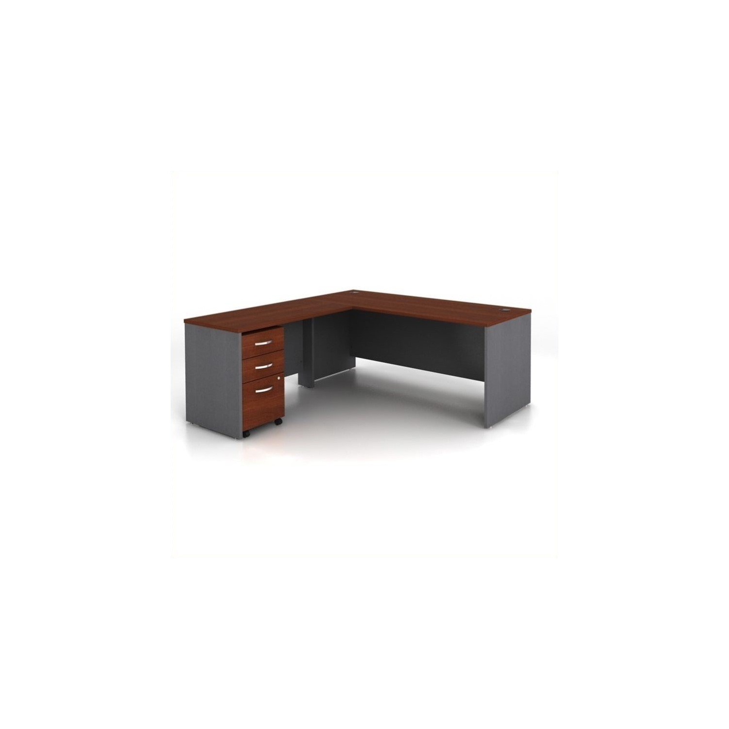 Bush Business Furniture Series C 3-Piece L-Shape Computer Desk in Hansen Cherry