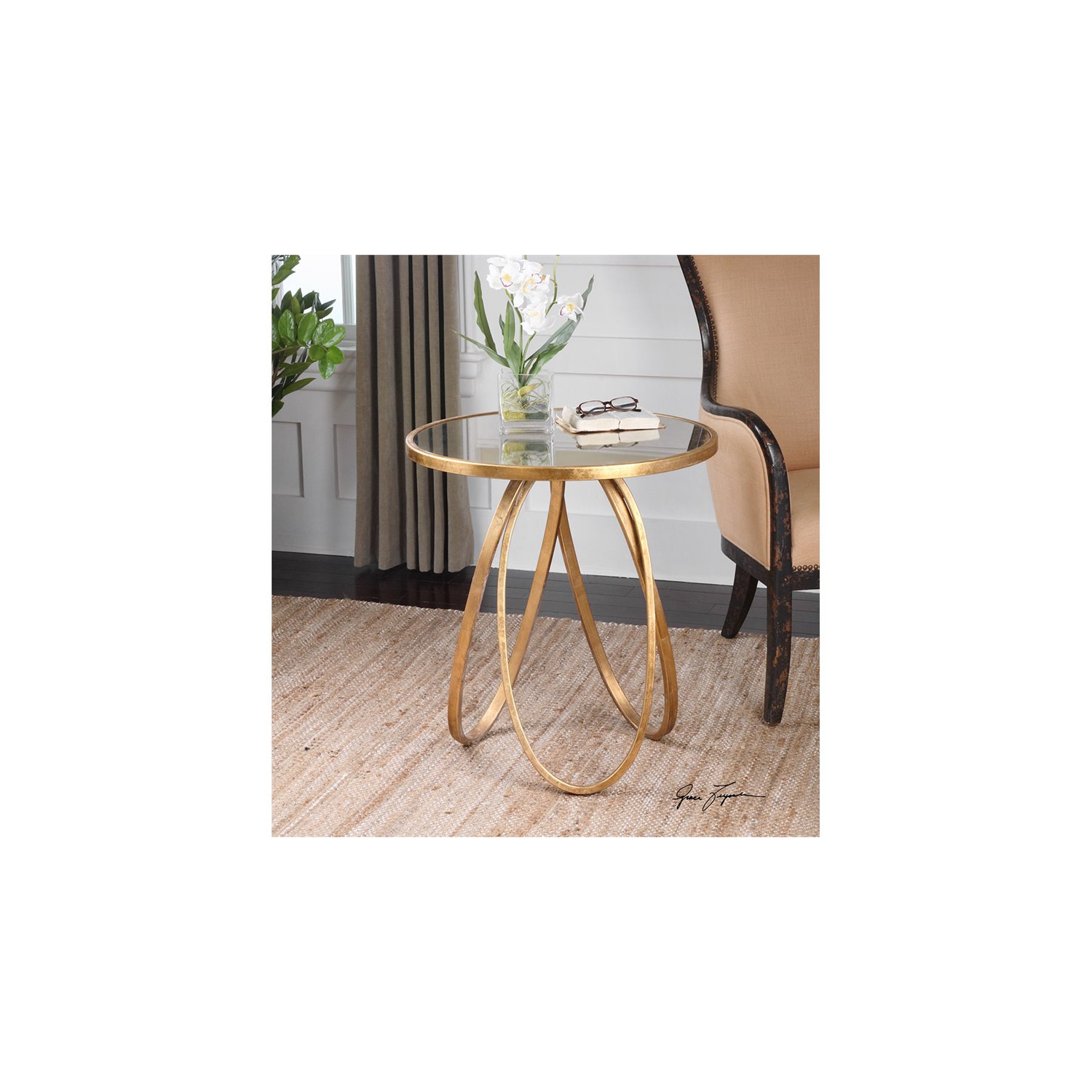 Uttermost Montrez Gold Accent Table