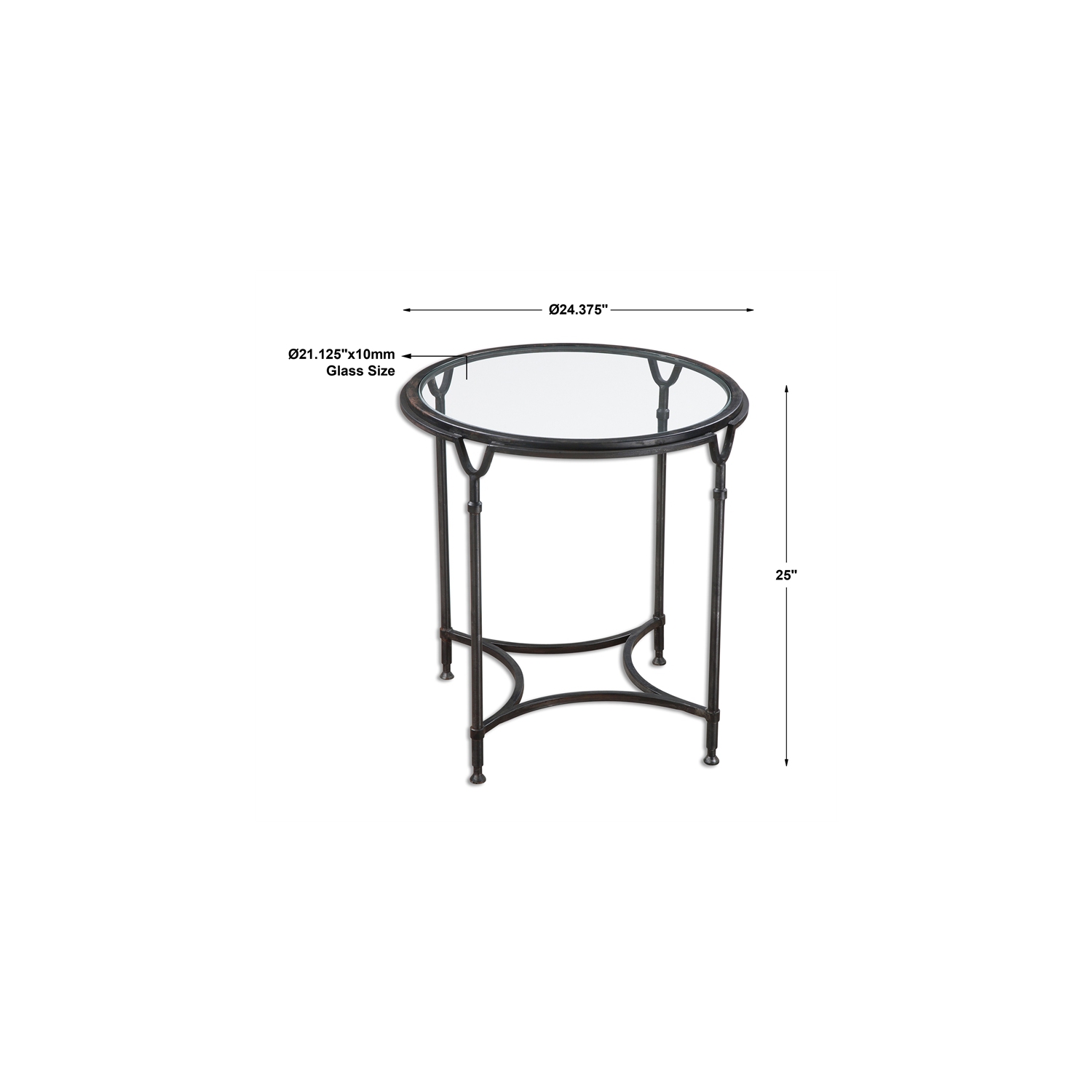 Uttermost Samson Glass Side Table