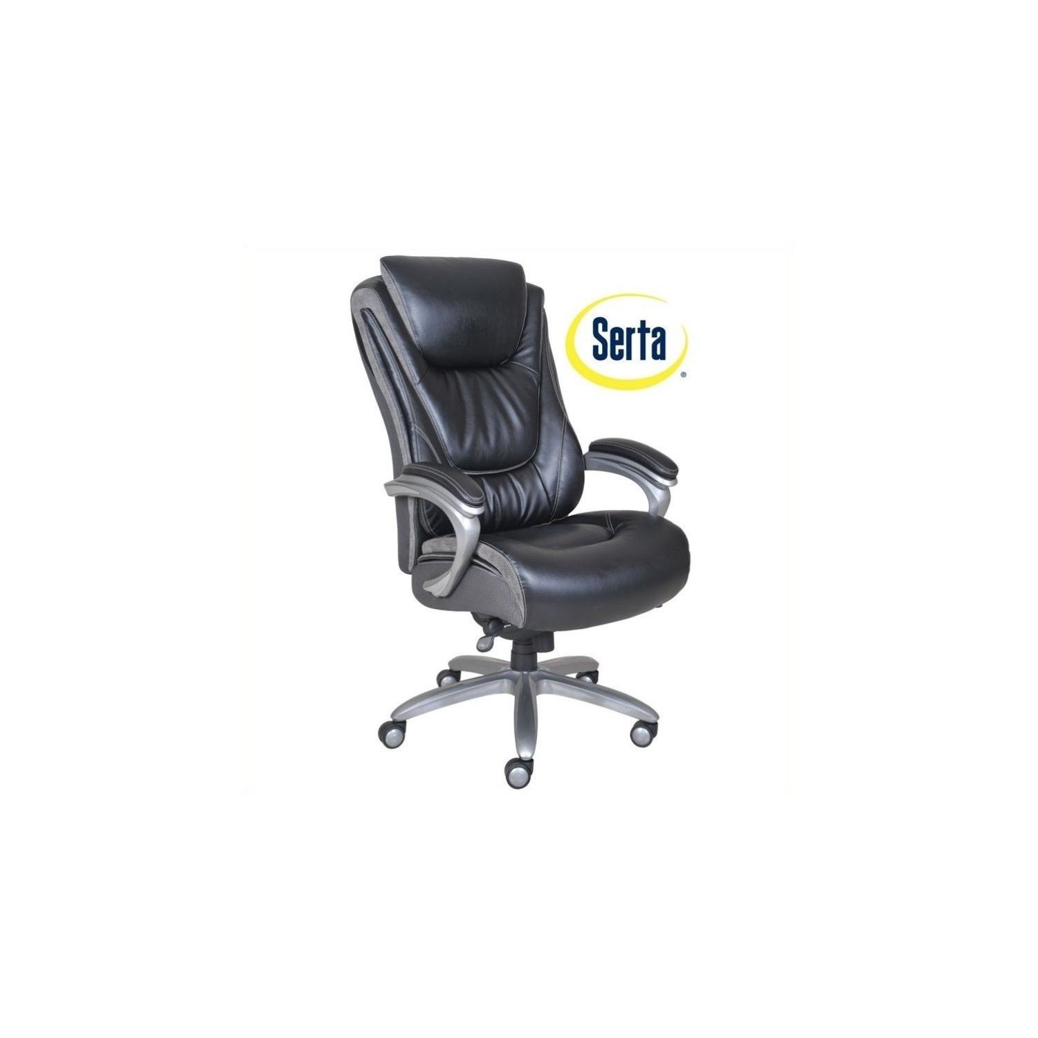 Serta Baxter Big and Tall Smart Layers Executive Office Chair Black and Gray