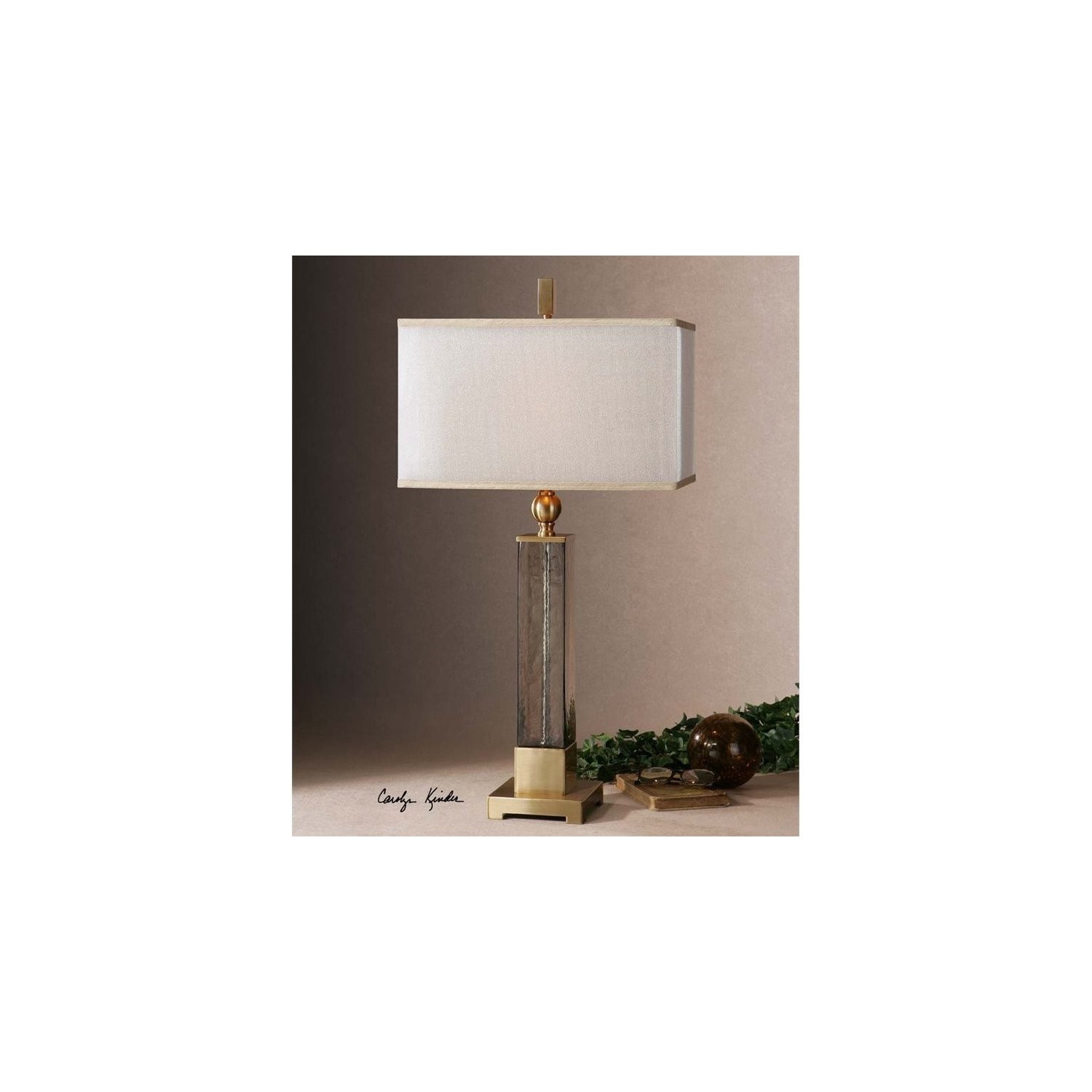 Uttermost Caecilia Amber Glass Table Lamp