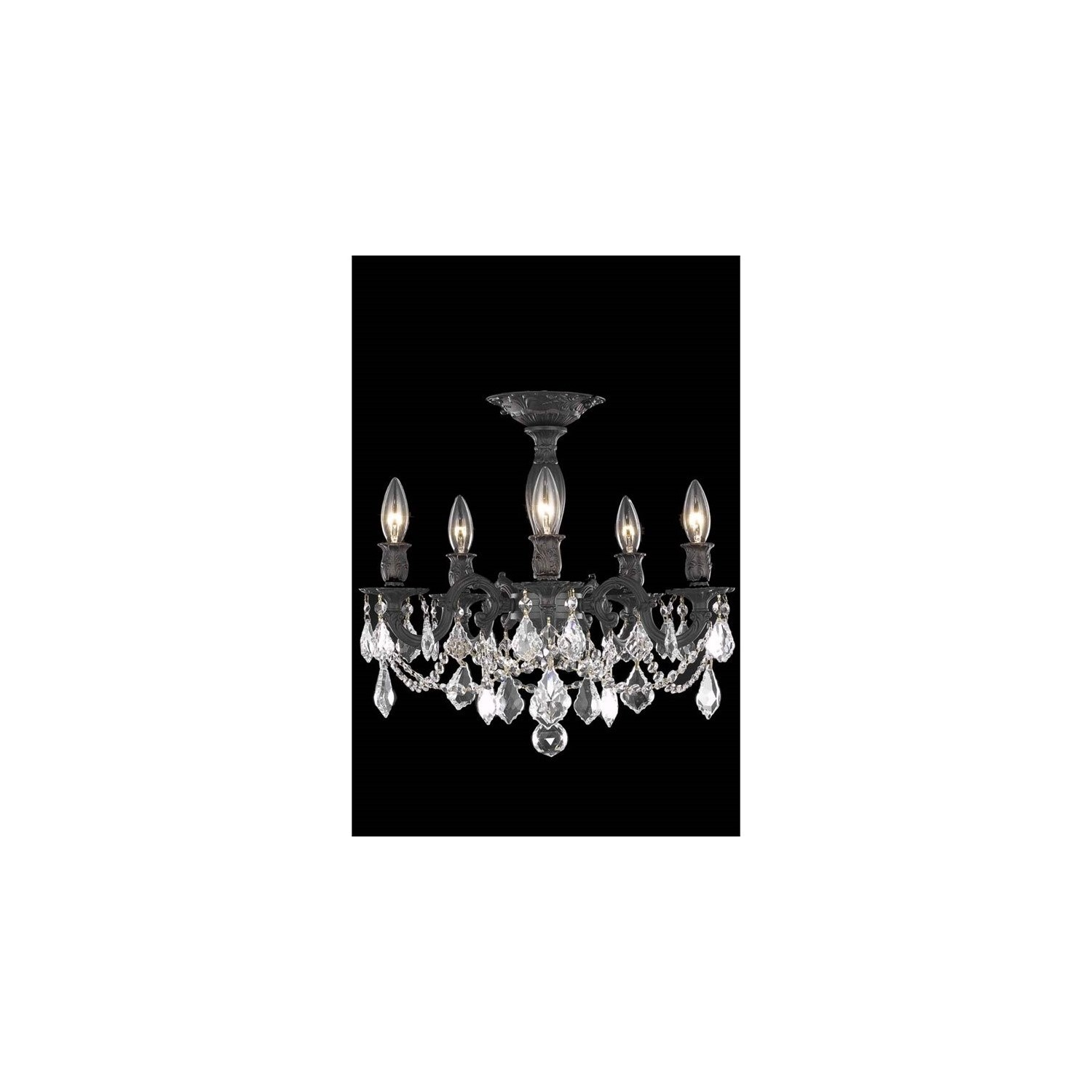 Elegant Lighting Rosalia 18" 5 Light Royal Crystal Chandelier