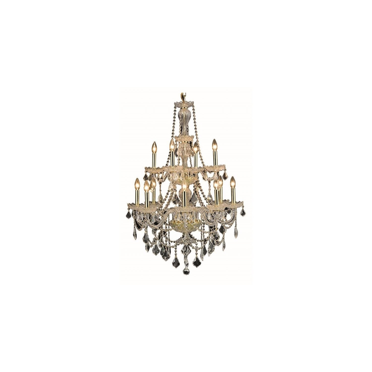 Elegant Lighting Giselle 28" 12 Light Royal Crystal Chandelier