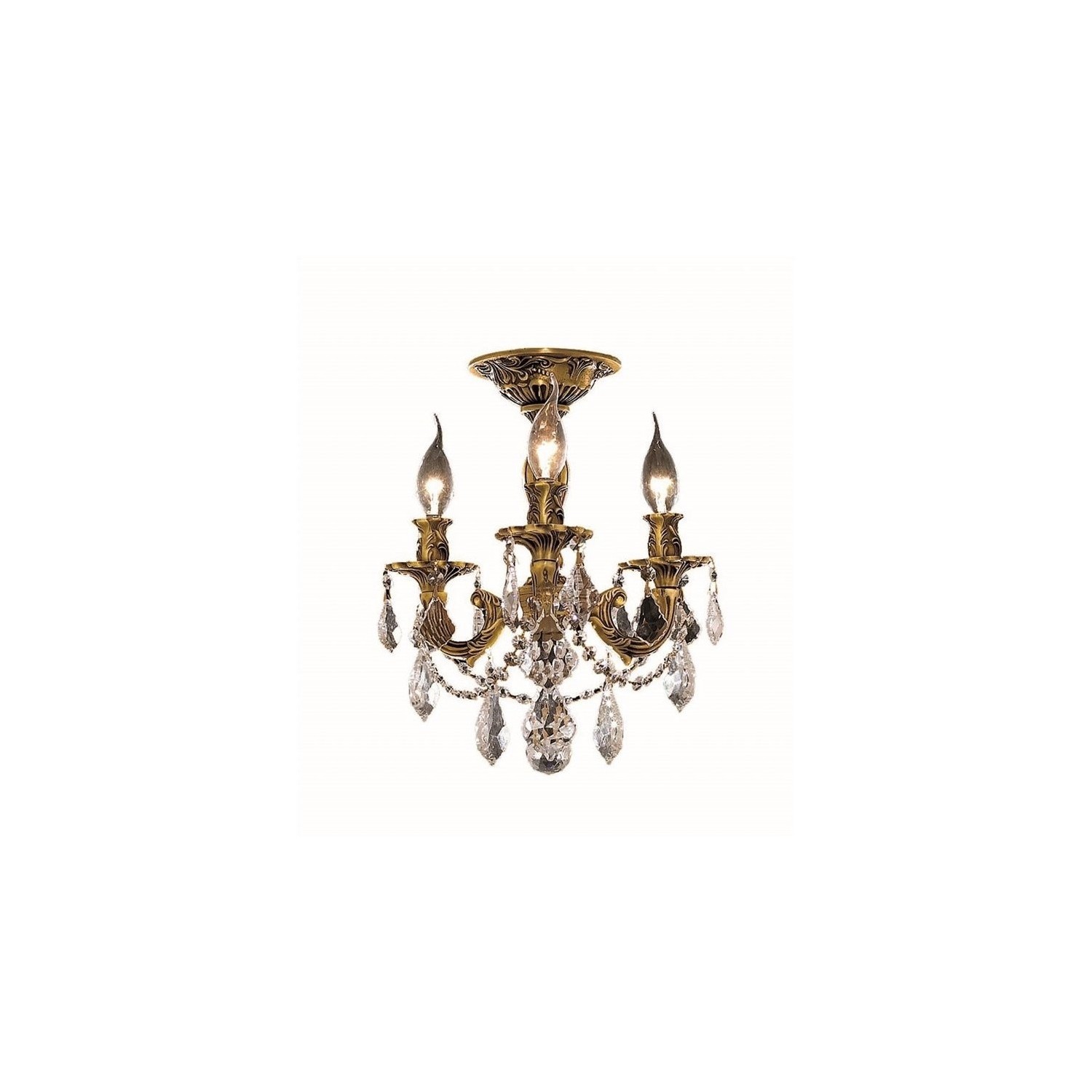 Elegant Lighting Rosalia 13" 3 Light Royal Crystal Chandelier