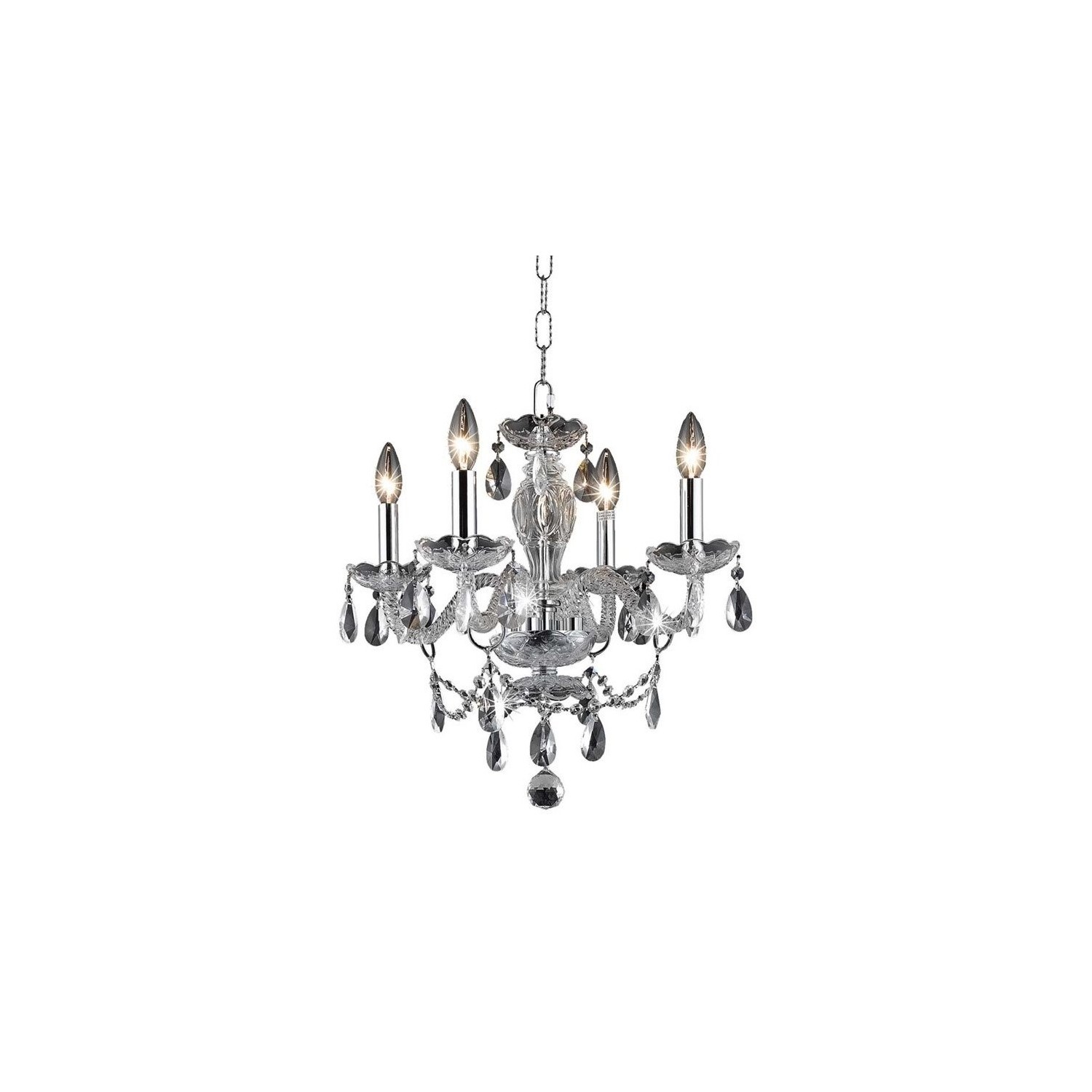 Elegant Lighting Princeton 4 Light Royal Crystal Chandelier in Chrome