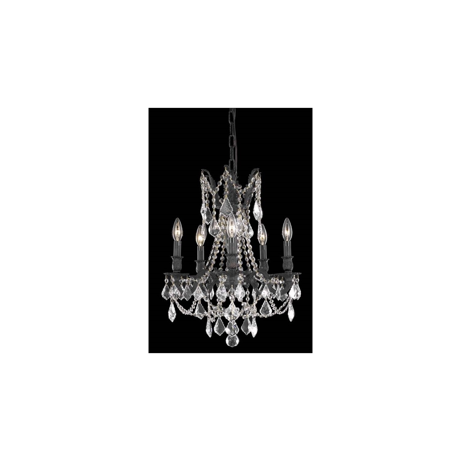 Elegant Lighting Rosalia 18" 5 Light Royal Crystal Chandelier