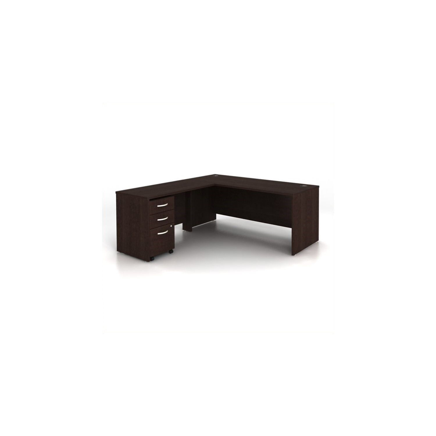 Bush Business Furniture Series C 3-Piece L-Shape Computer Desk in Mocha Cherry