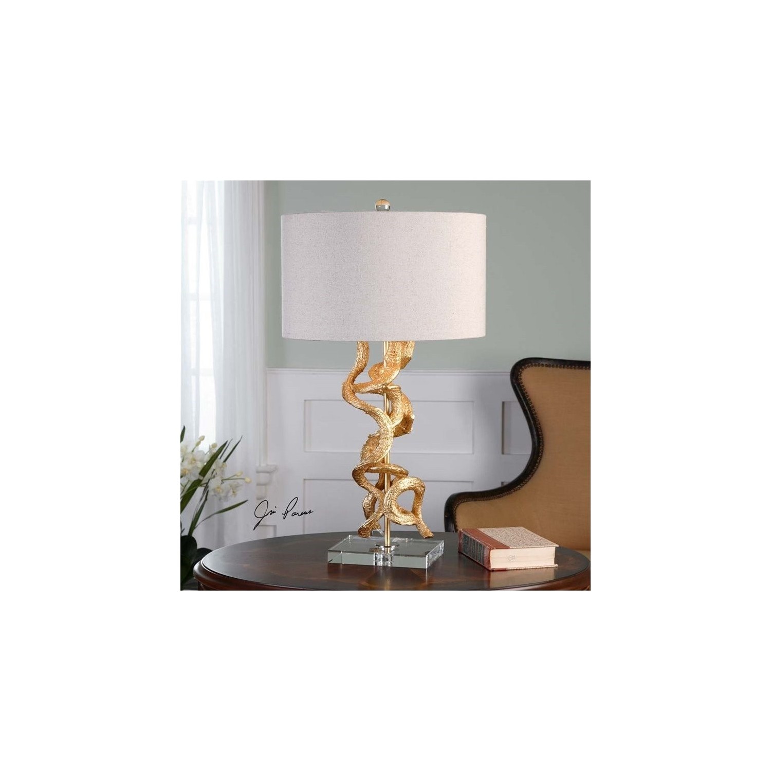 Uttermost Twisted Vines Gold Table Lamp