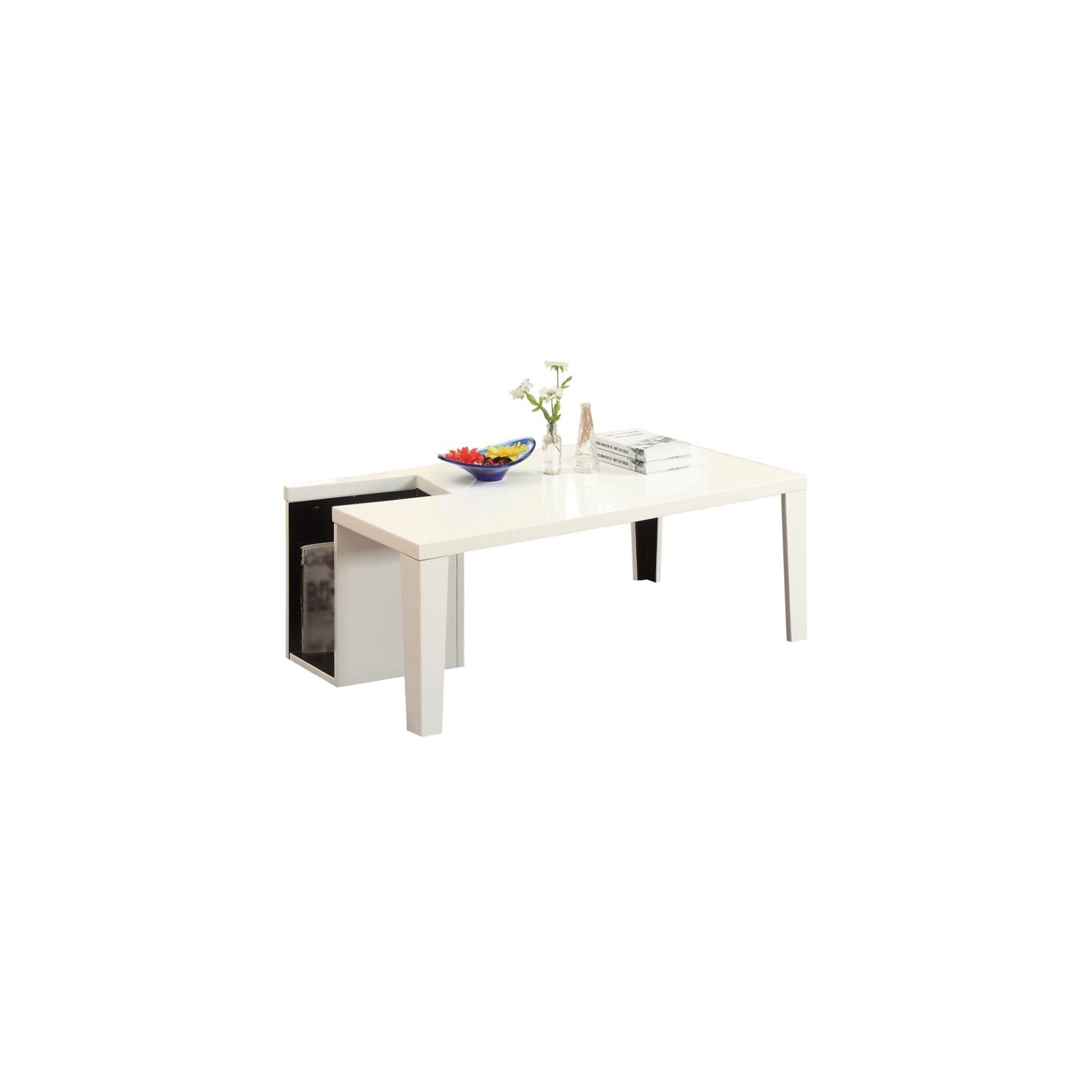 Furniture of America Lucio Contemporary Wood Coffee Table with Storage in White