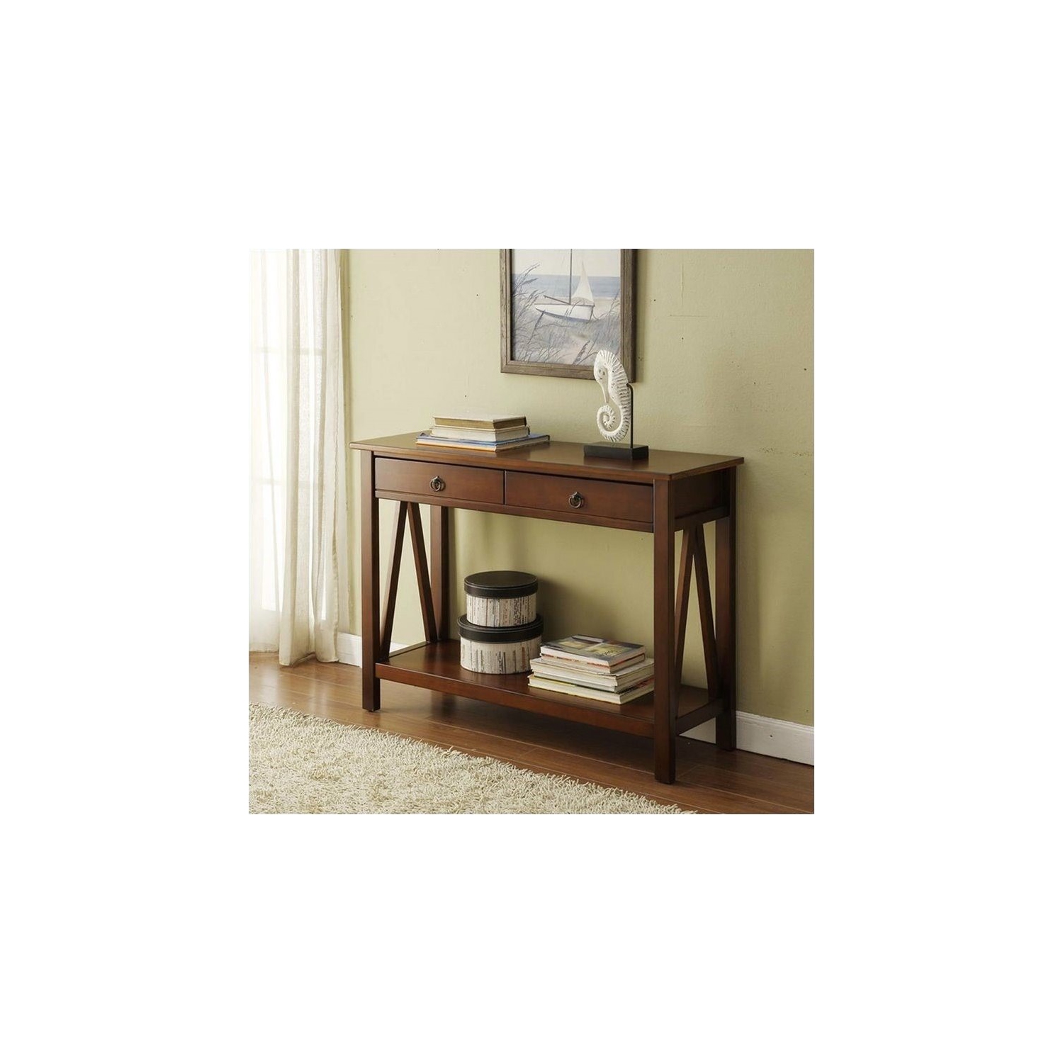 Pemberly Row Console Table in Antique Tobacco