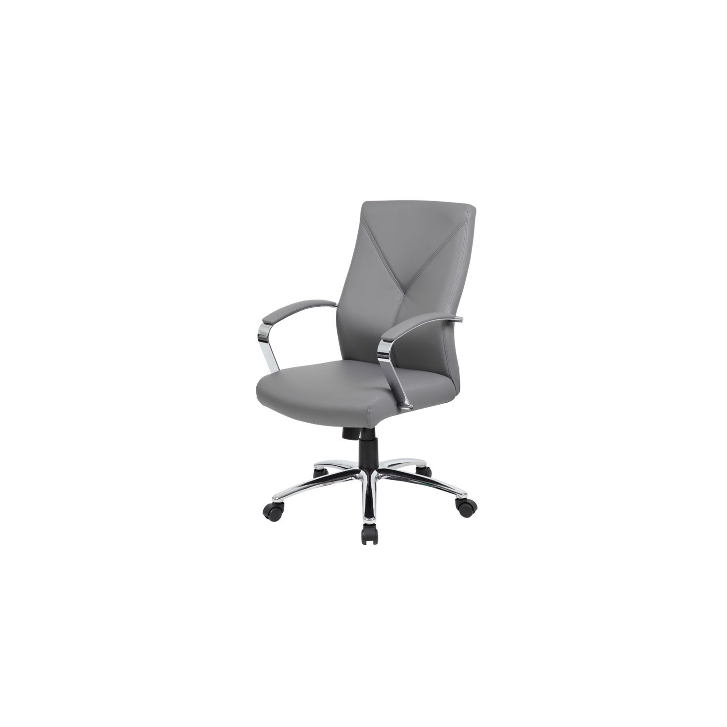 Boss Office LeatherPlus Executive Chair with Arms in Gray