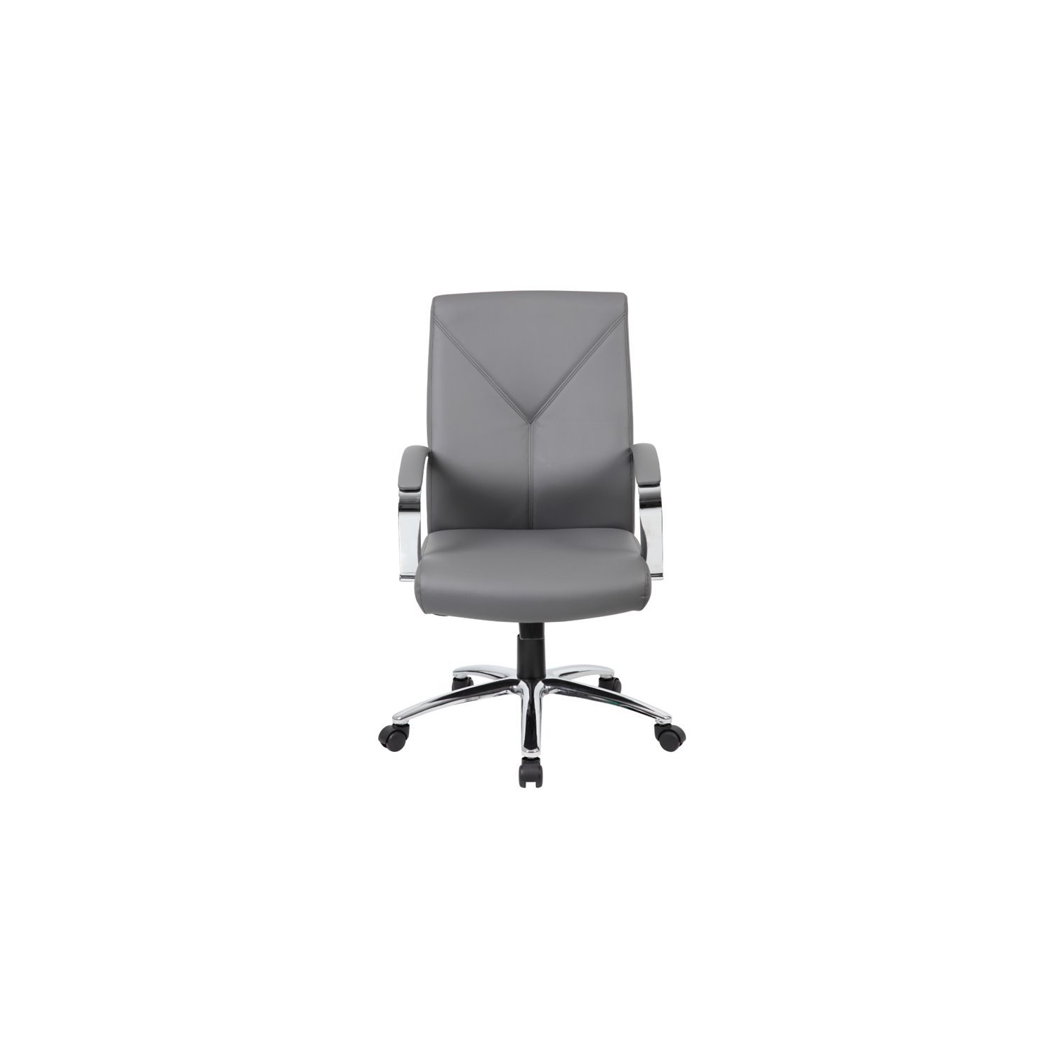 Boss Office LeatherPlus Executive Chair with Arms in Gray