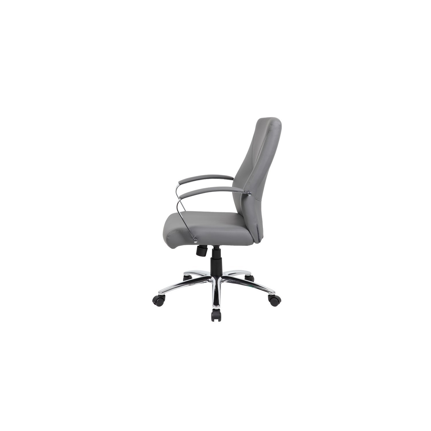 Boss Office LeatherPlus Executive Chair with Arms in Gray