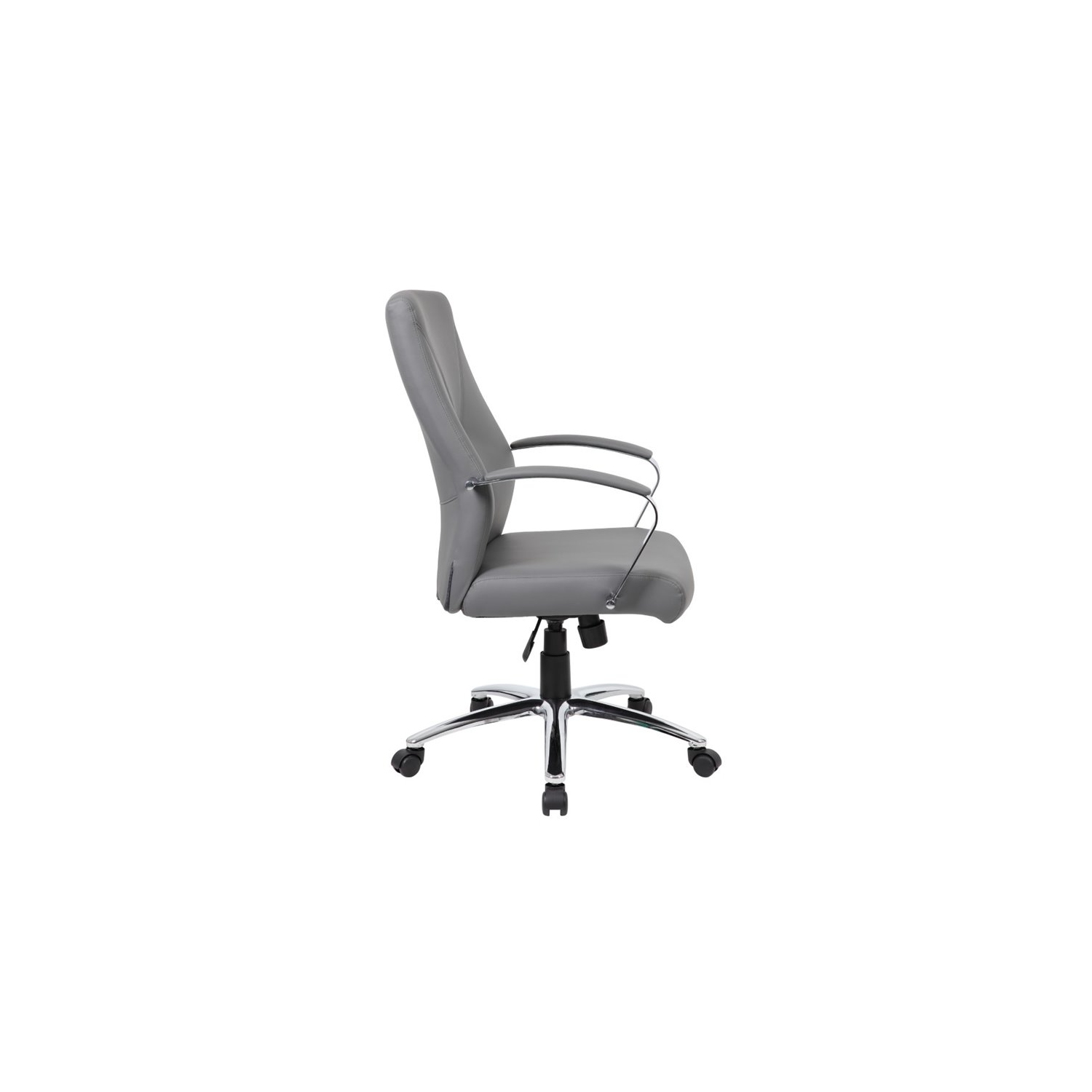 Boss Office LeatherPlus Executive Chair with Arms in Gray