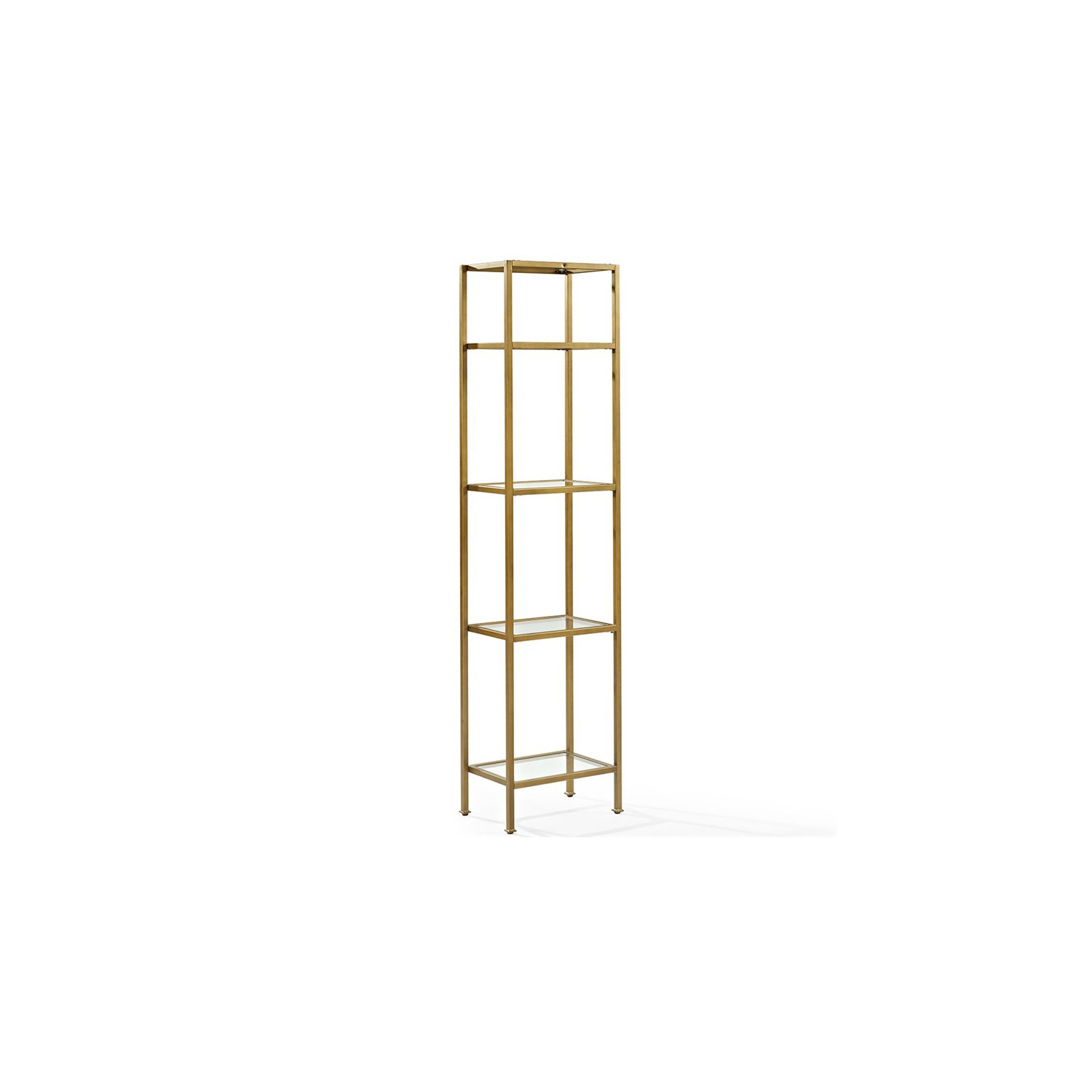 Crosley Furniture Aimee Bookshelf With Glass Shelves, Bookcase Storage, Gold And Glass - View #3