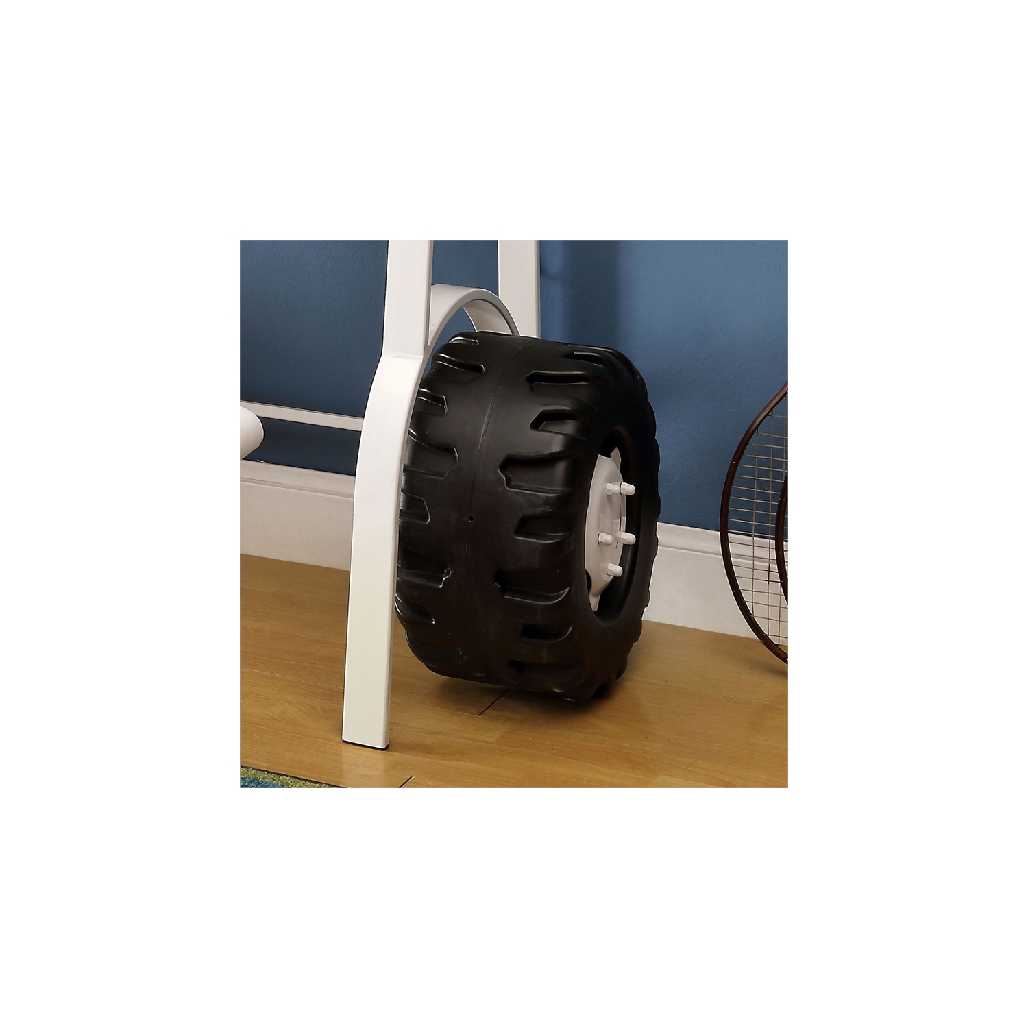 Furniture of America Ramirez Traditional Metal Kids Desk with Stool in White